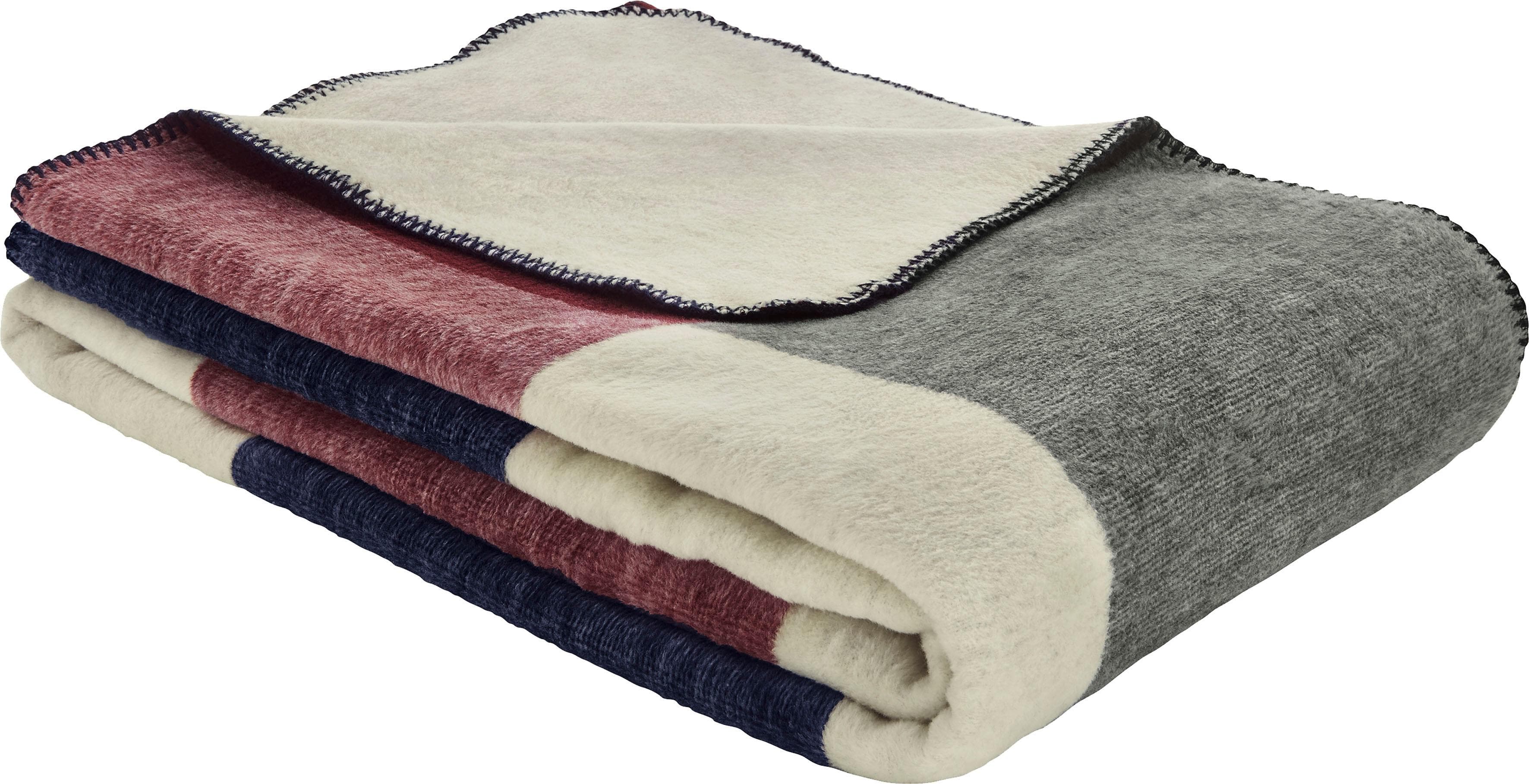 s.Oliver Wohndecke Consi Hellblau Karomuster Baumwolle