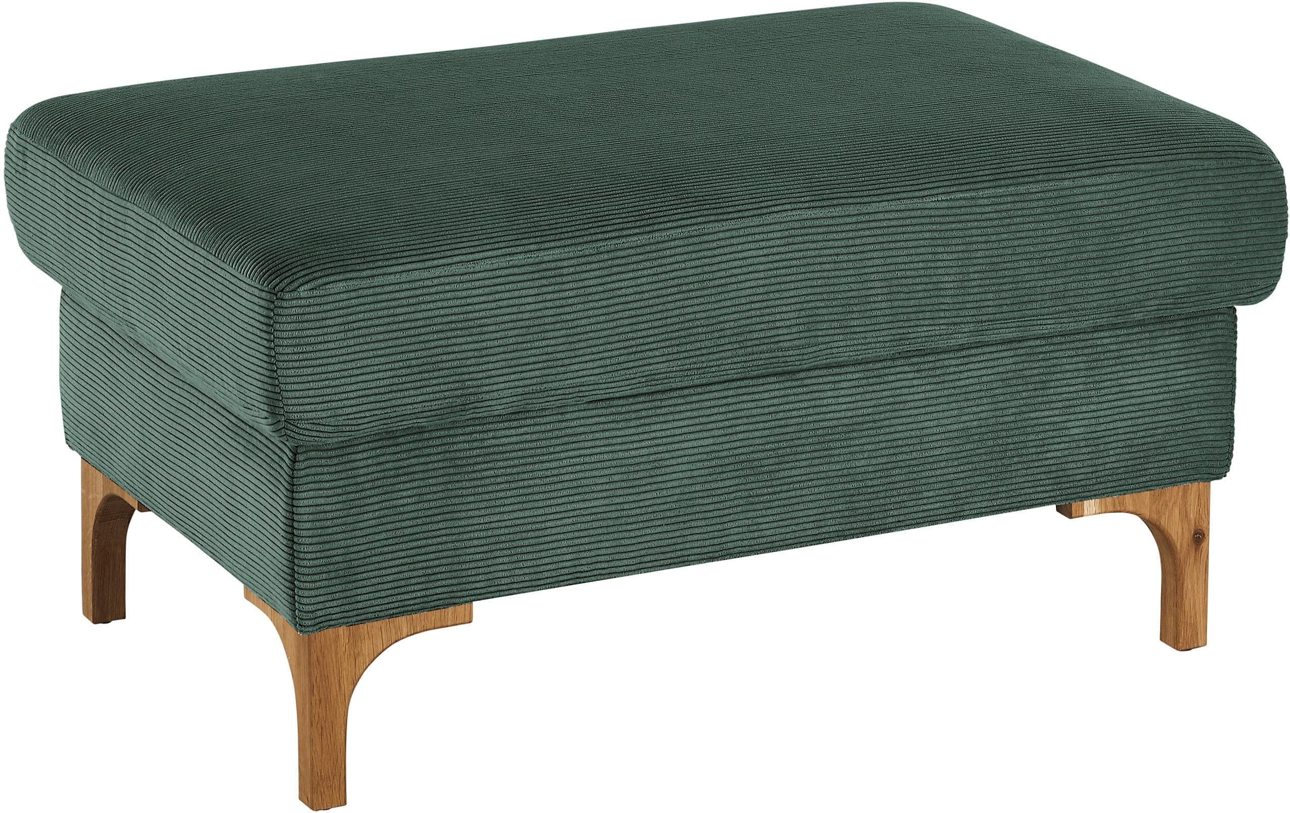 3C CANDY Stauraumhocker Lecce Grün Feincord Massivholz