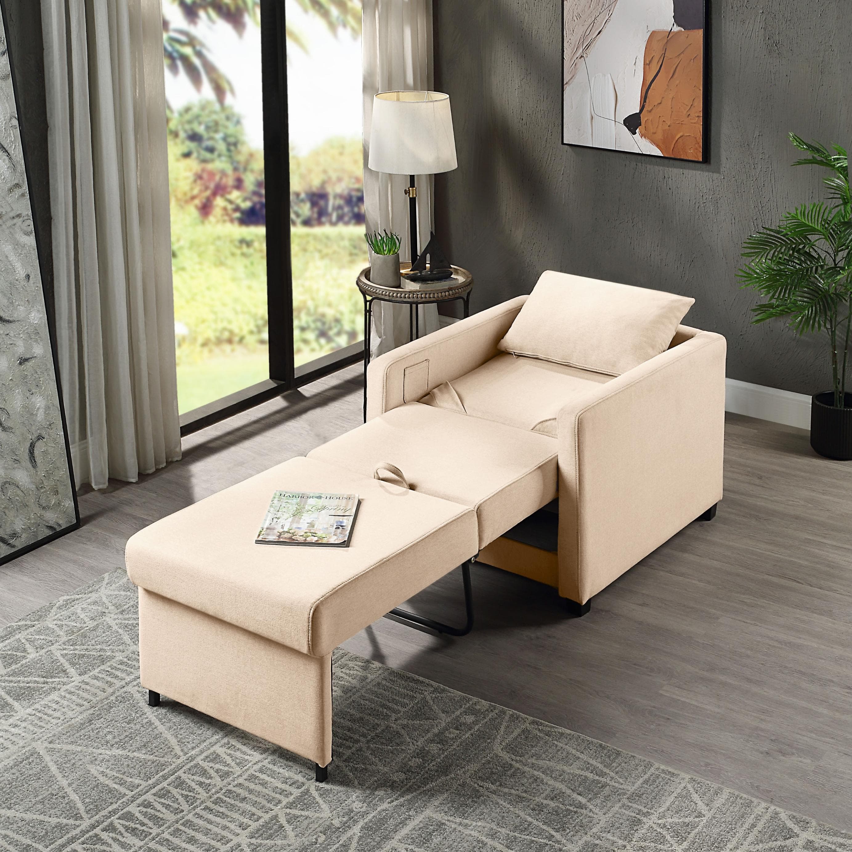 ATLANTIC HOME COLLECTION Relaxsessel Jerry Beige mit Bettfunktion