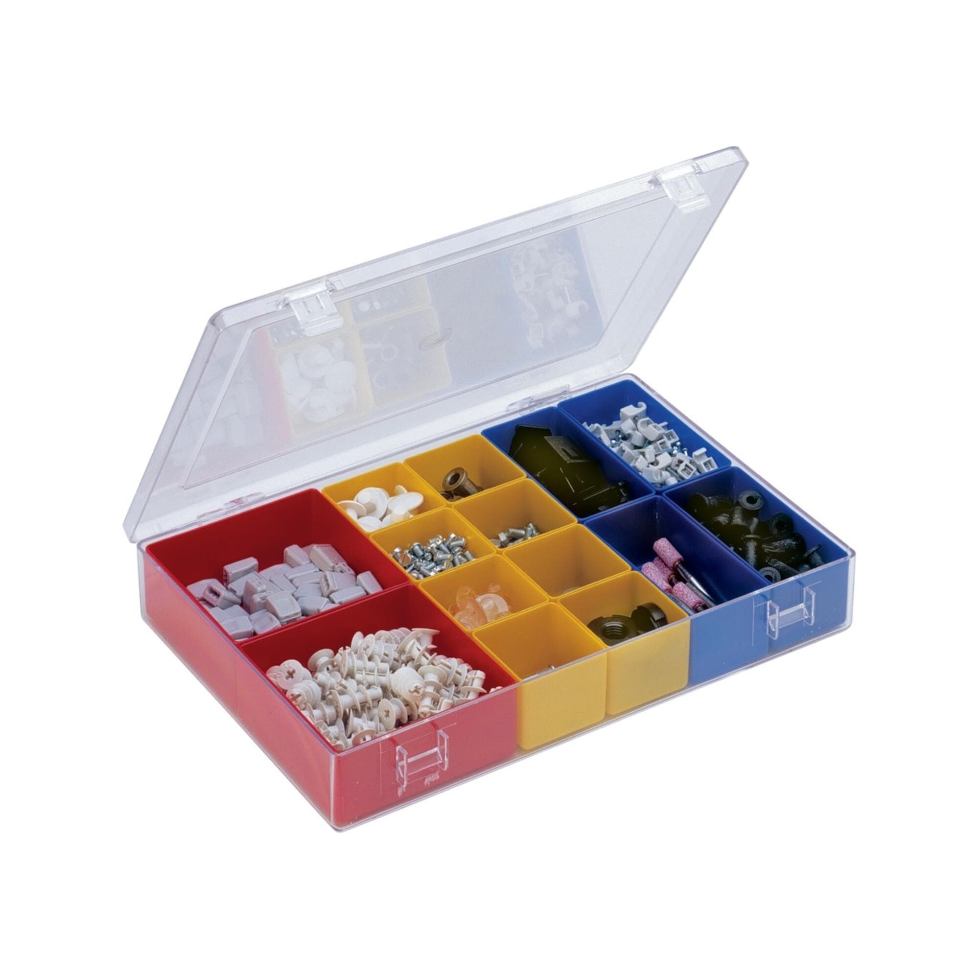 LA-KA-PE Sortimentkasten mit Deckel und 12 Einsatzkästen