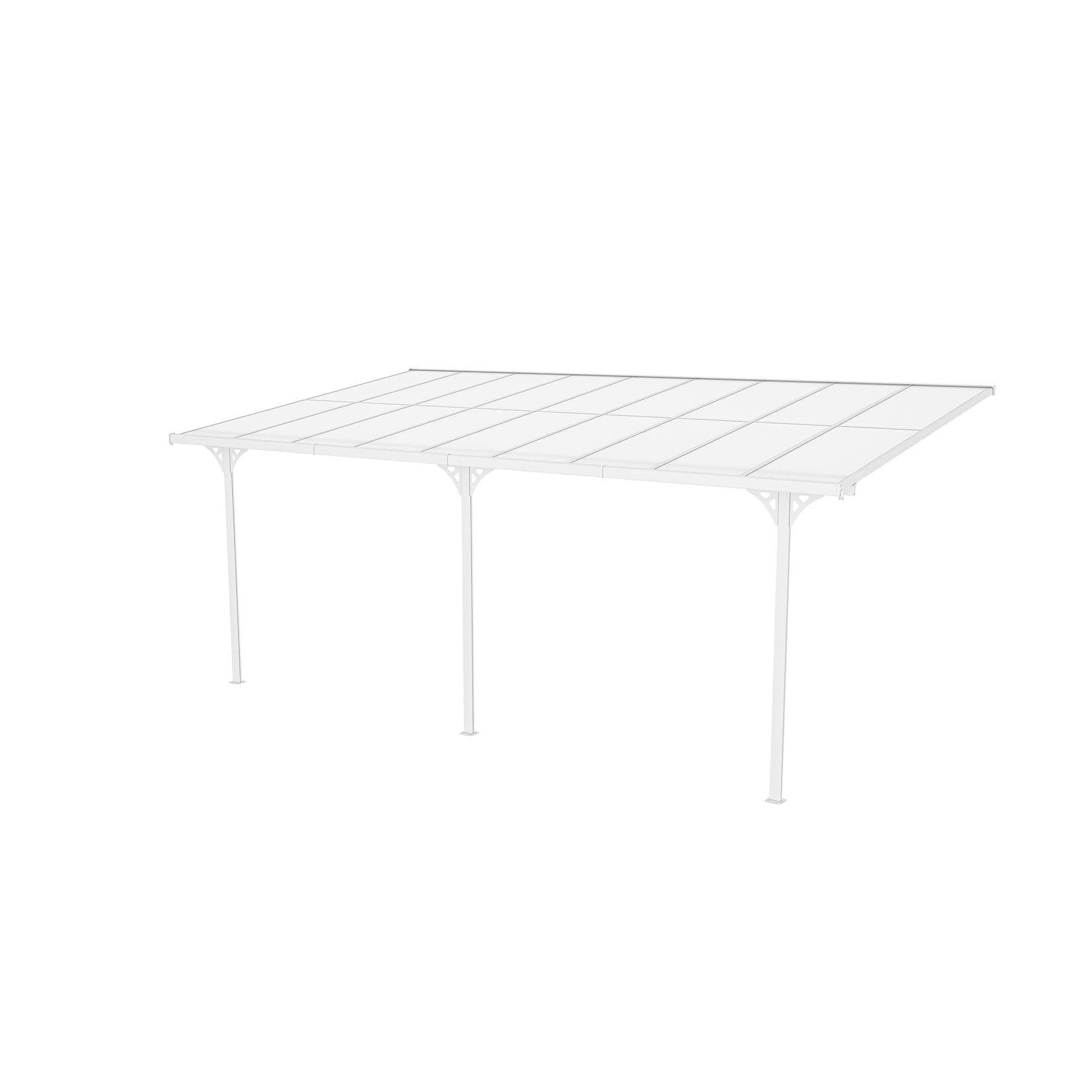 Westmann Terrassenüberdachung Bruce 556 Weiß Aluminium