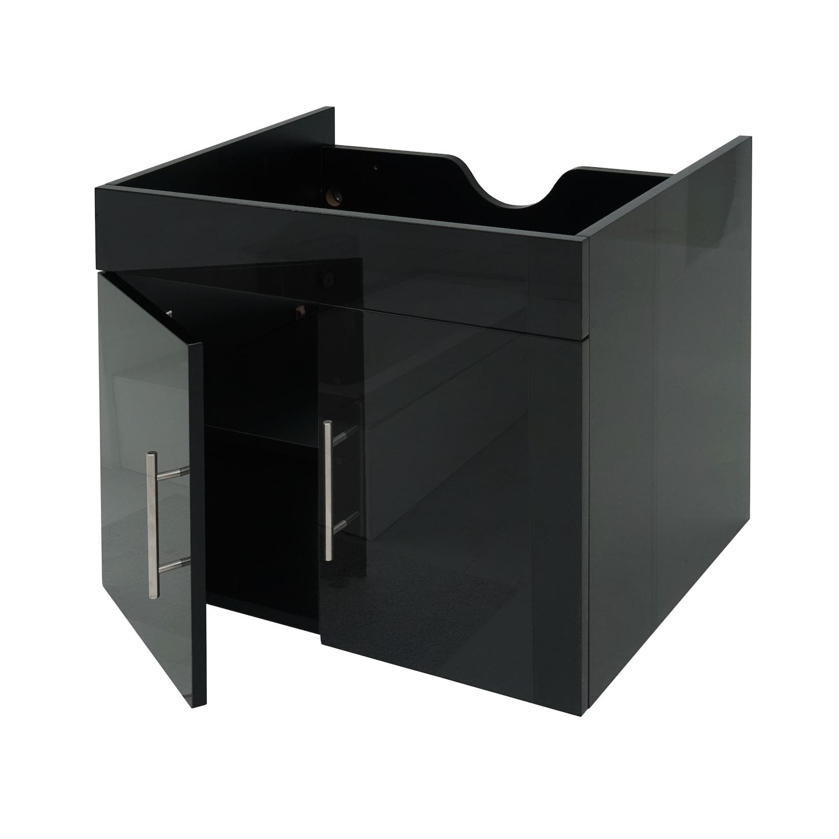 MCW Waschbeckenunterschrank MCW-D16 Schwarz Hochglanz