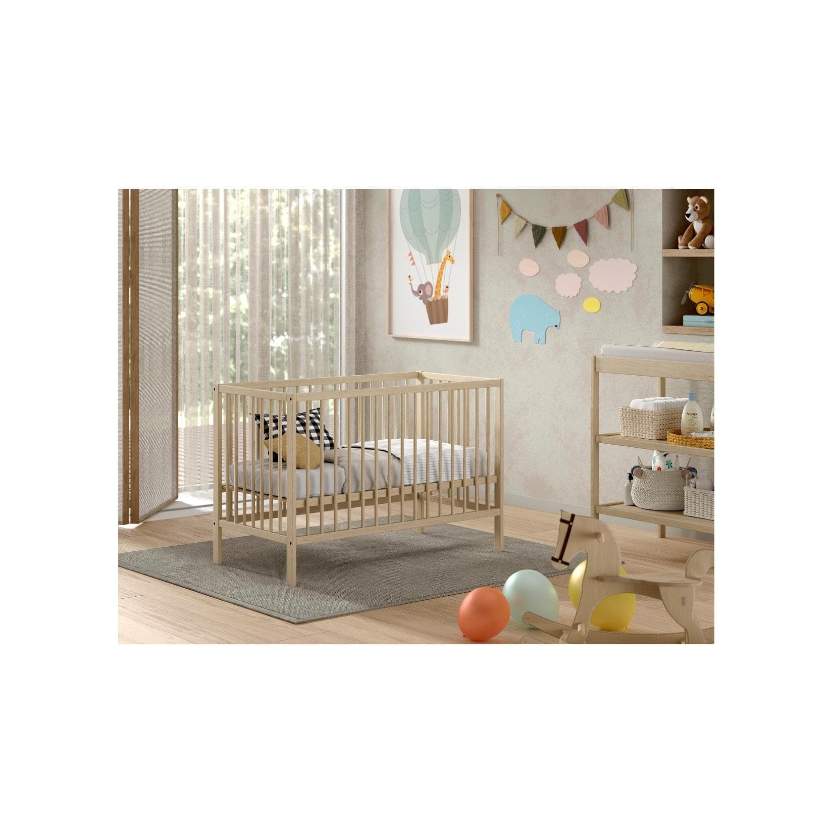 Vipack DINO Gitter-Babybett Buche Natur