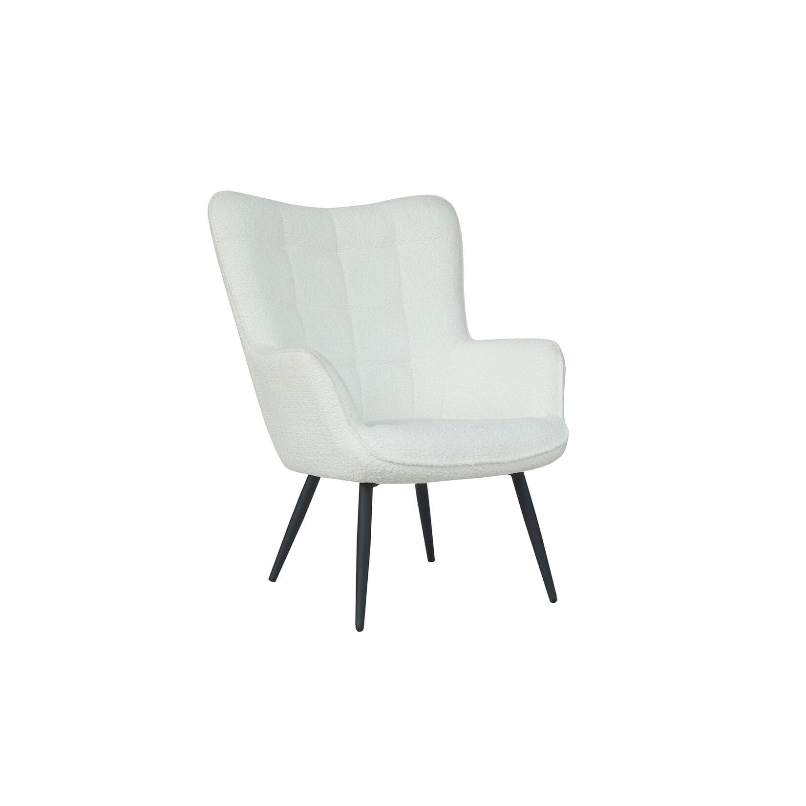 byLIVING Sessel UTA Bouclébezug off-white Metallgestell schwarz