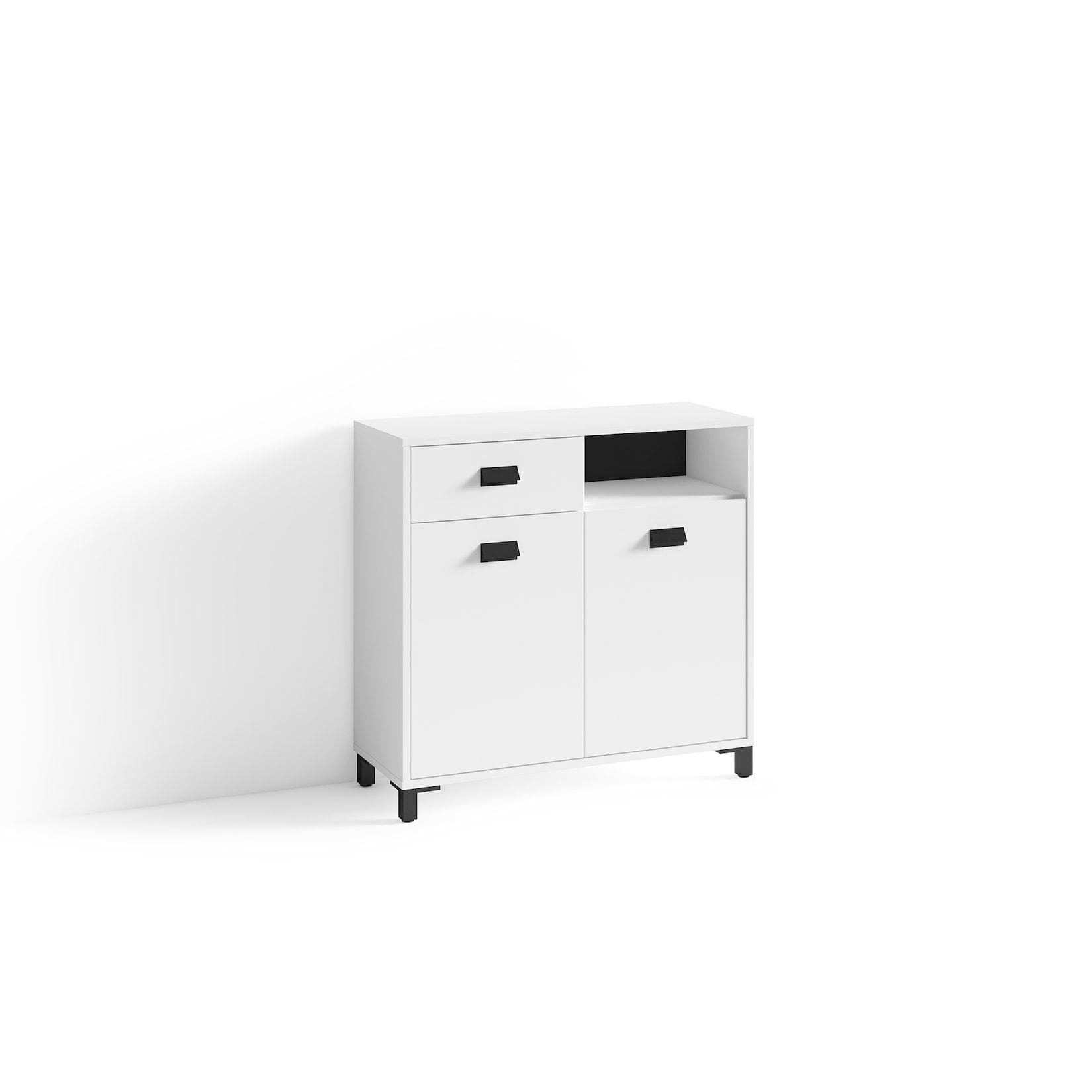 BYLIVING Badkommode Wellness Weiß mit Metallgriffen