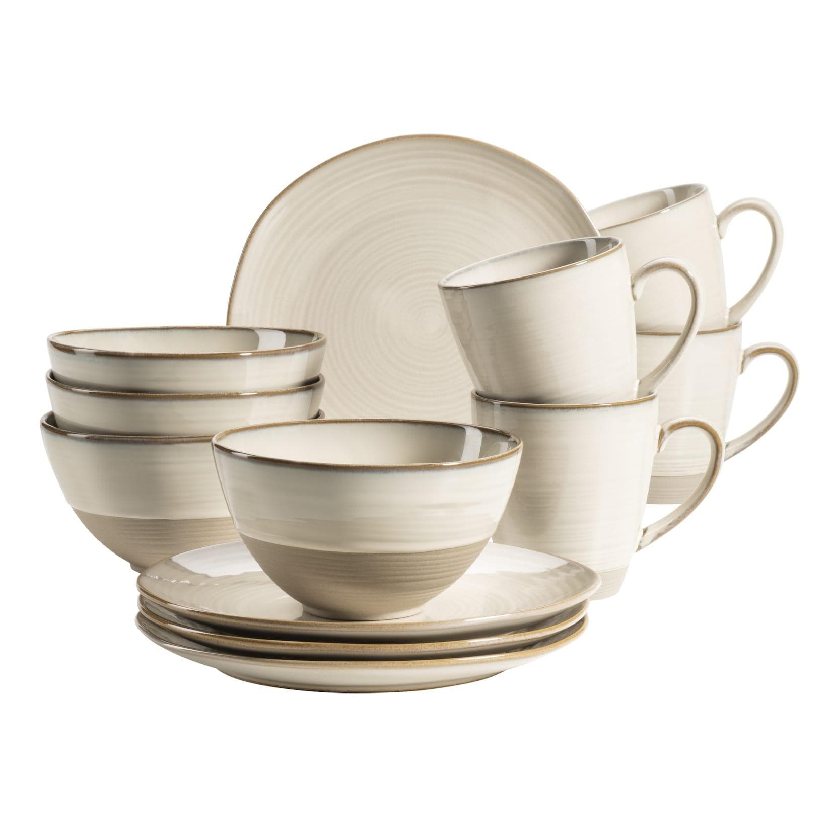 Mäser Frühstücksgeschirr Nottingham Beige 12-teilig Keramik