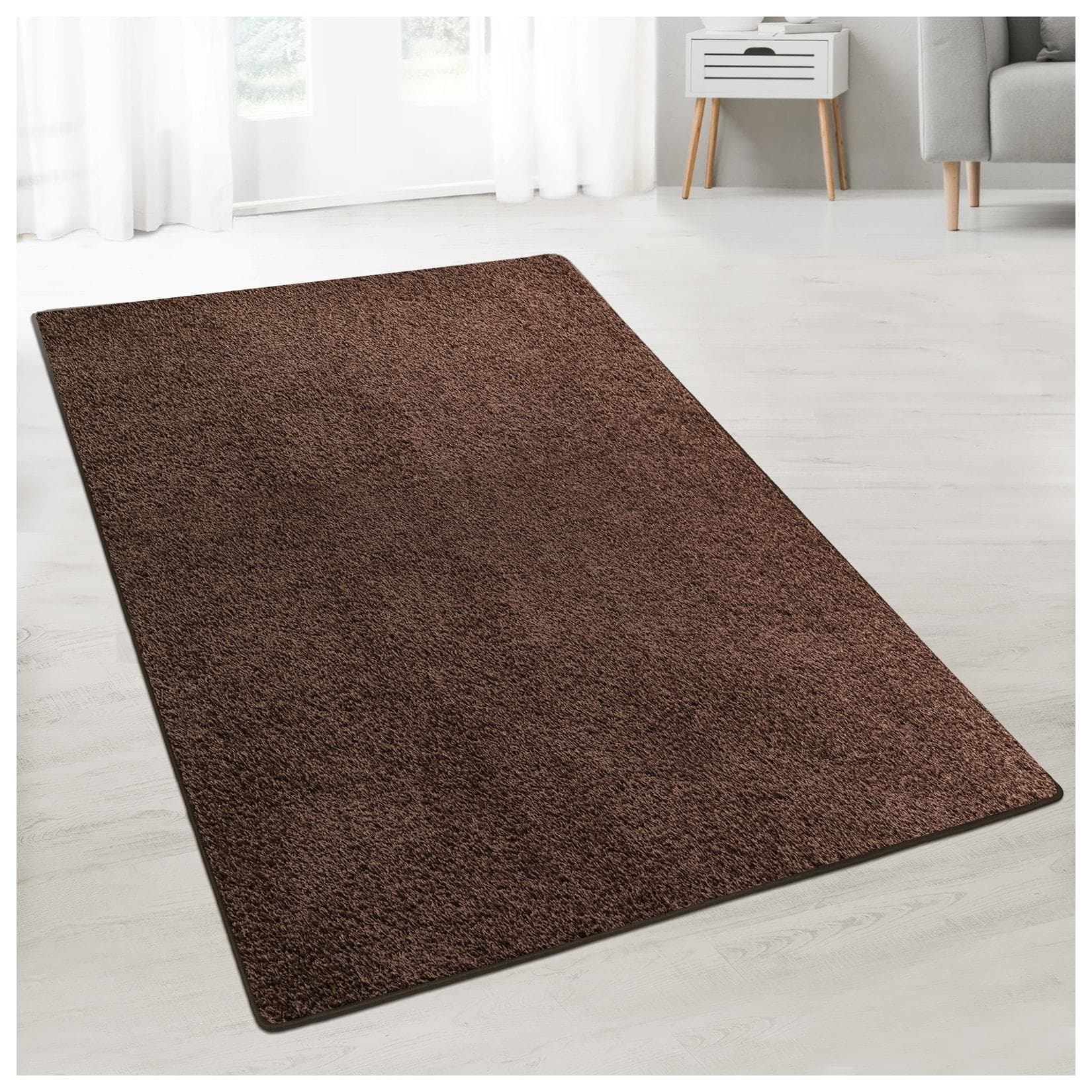 Karat homeliving Shaggy-Teppich Barcelona Dunkelbraun Nach Maß