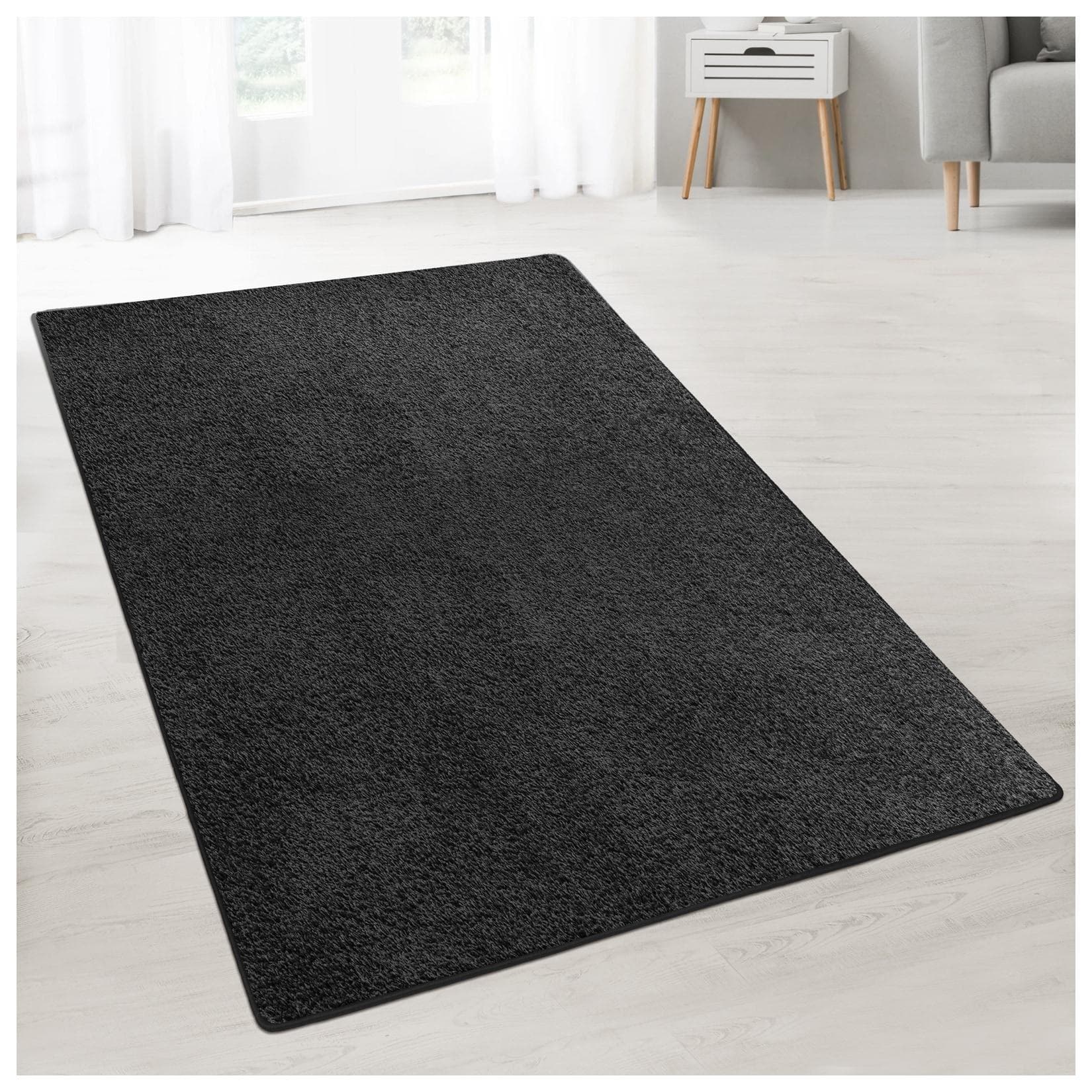 Karat homeliving Shaggy-Teppich Barcelona Schwarz Nach Maß