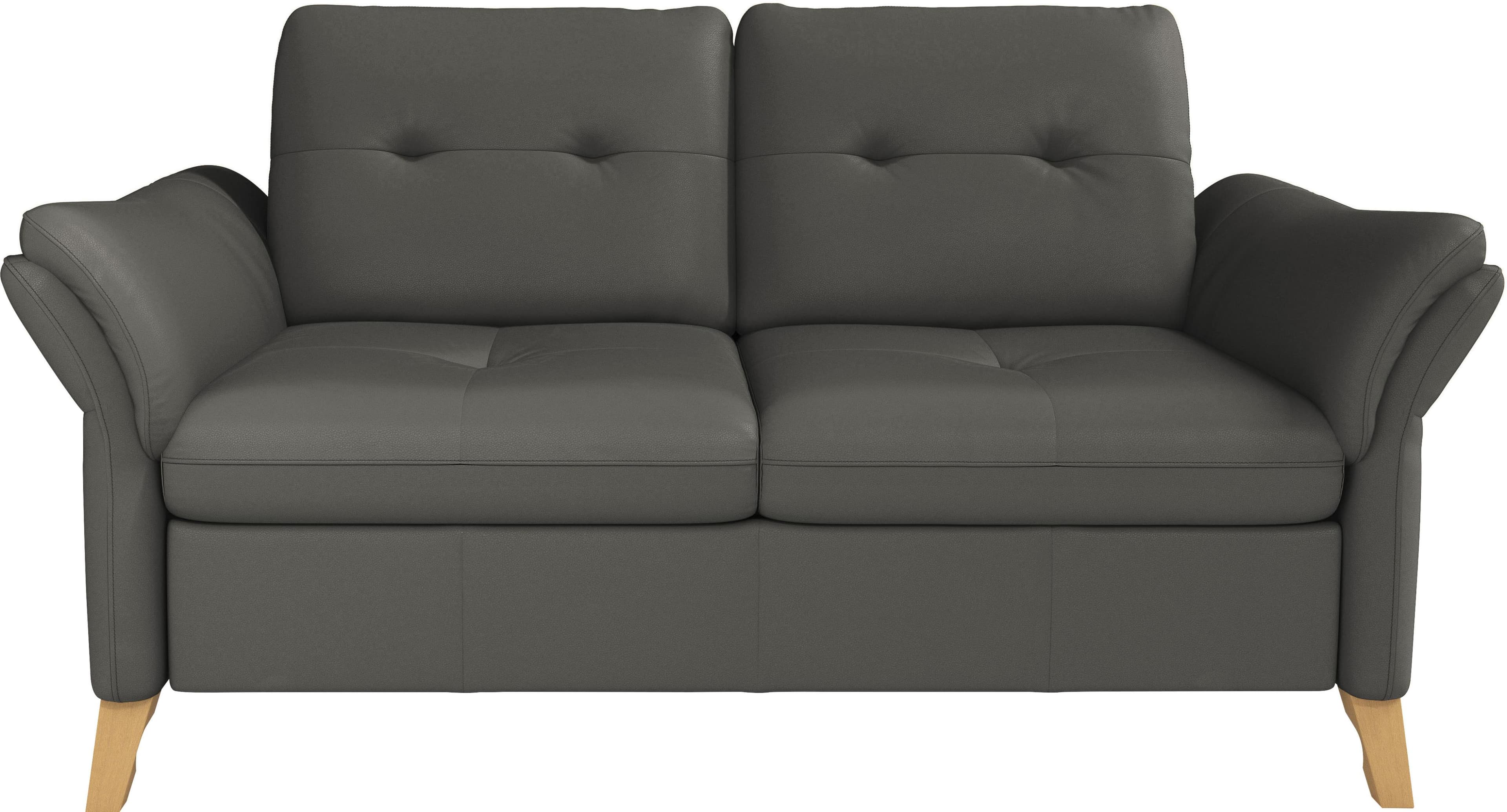 SIT & MORE Sofa Göteborg 3-Sitzer Anthrazit Naturleder mit Sitztiefenverstellung