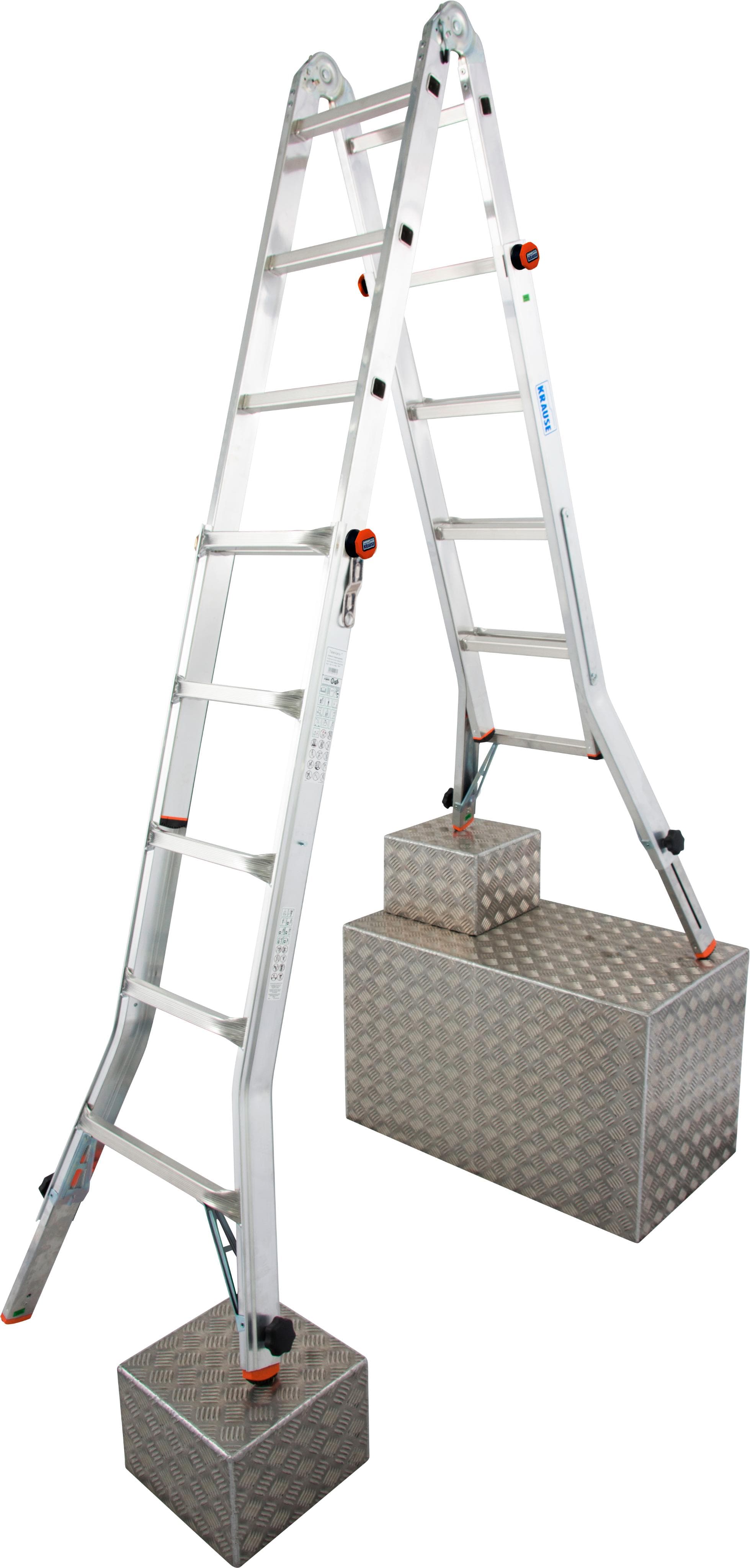 KRAUSE Gelenkleiter TeleVario Alu 4x5 Sprossen