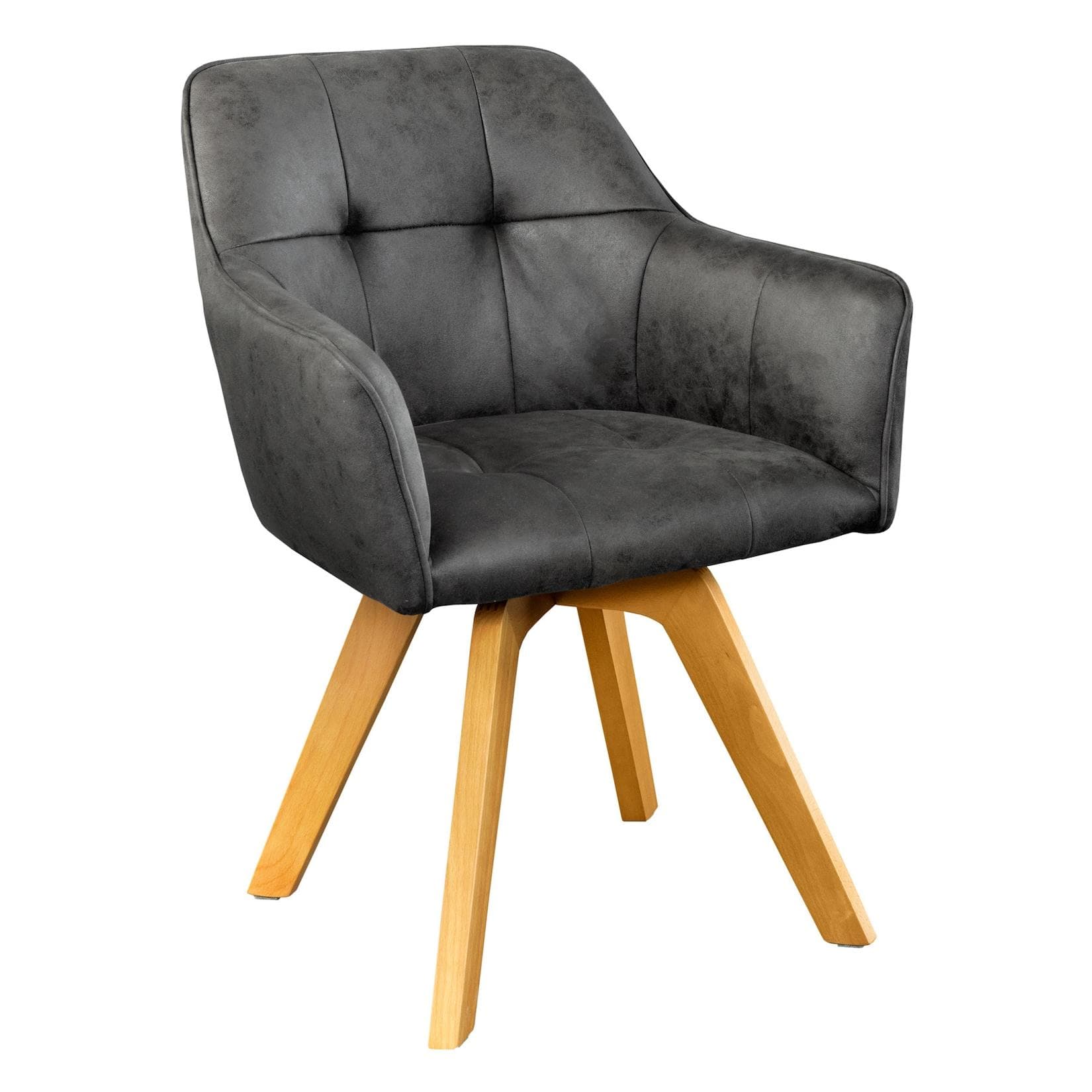 riess-ambiente Esszimmerstuhl LOFT Antik Grau Massivholz 180° drehbar