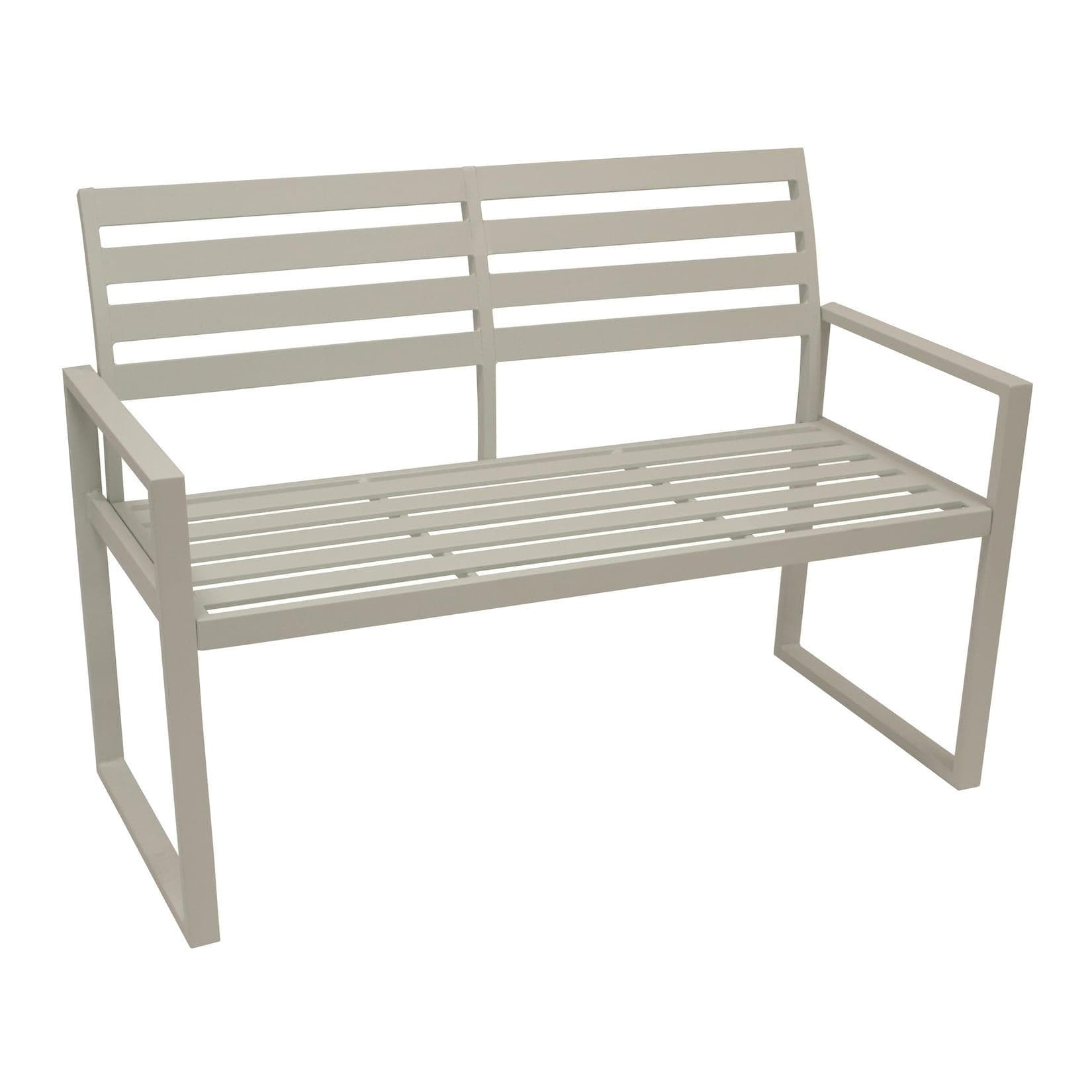 DEGAMO Gartenbank ATLANTA 2-sitzer Aluminium weiss modern
