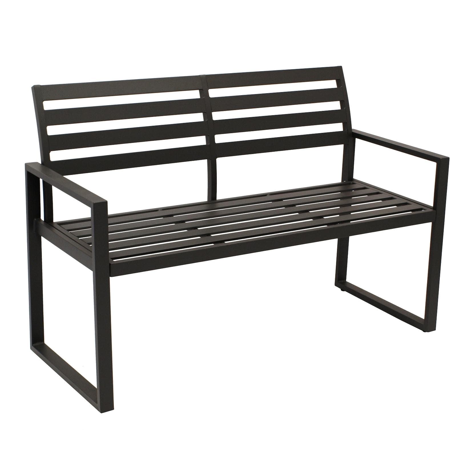 DEGAMO Gartenbank ATLANTA 2-sitzer Aluminium schwarz modern