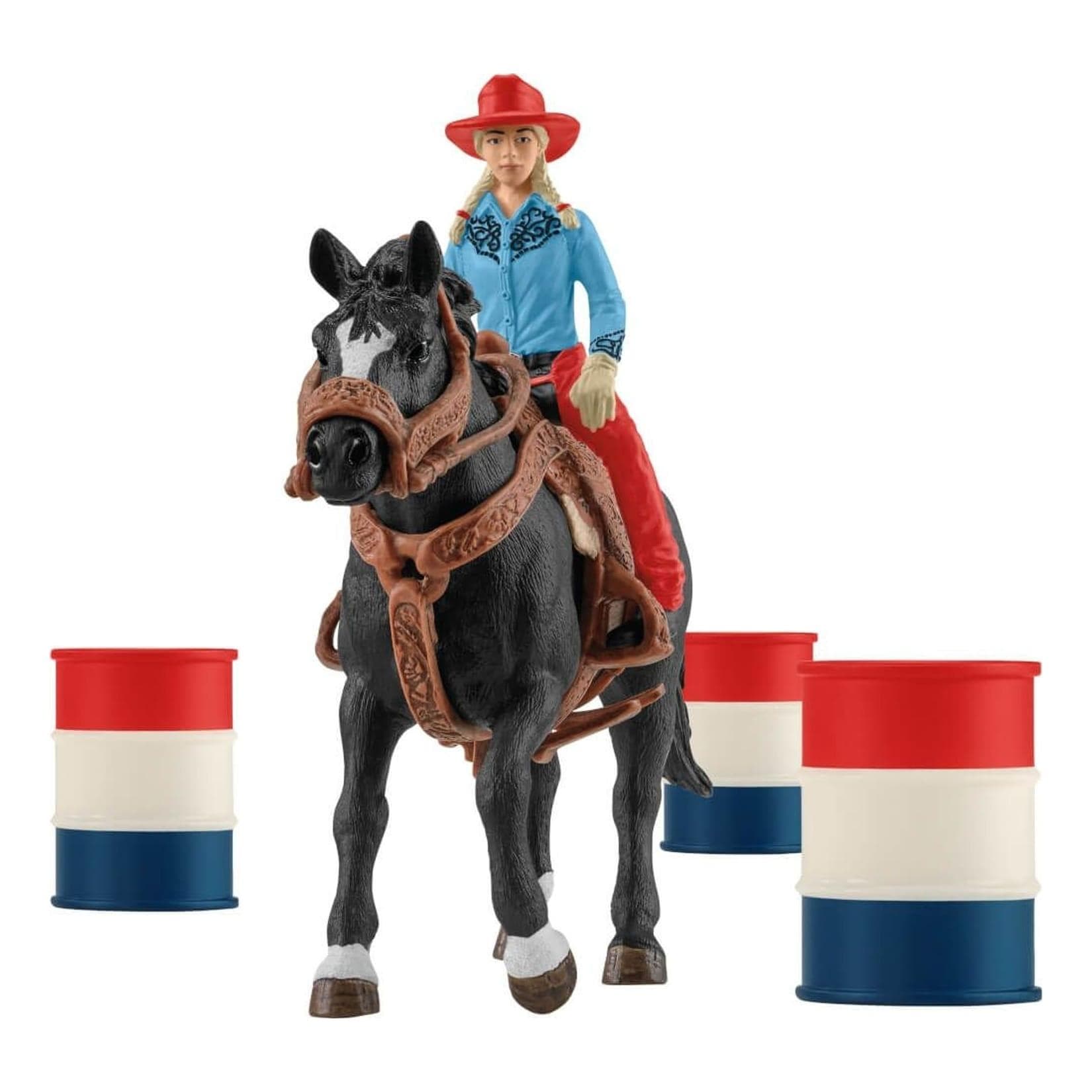 Schleich Barrel Racing mit Cowgirl und Appaloosa Hengst