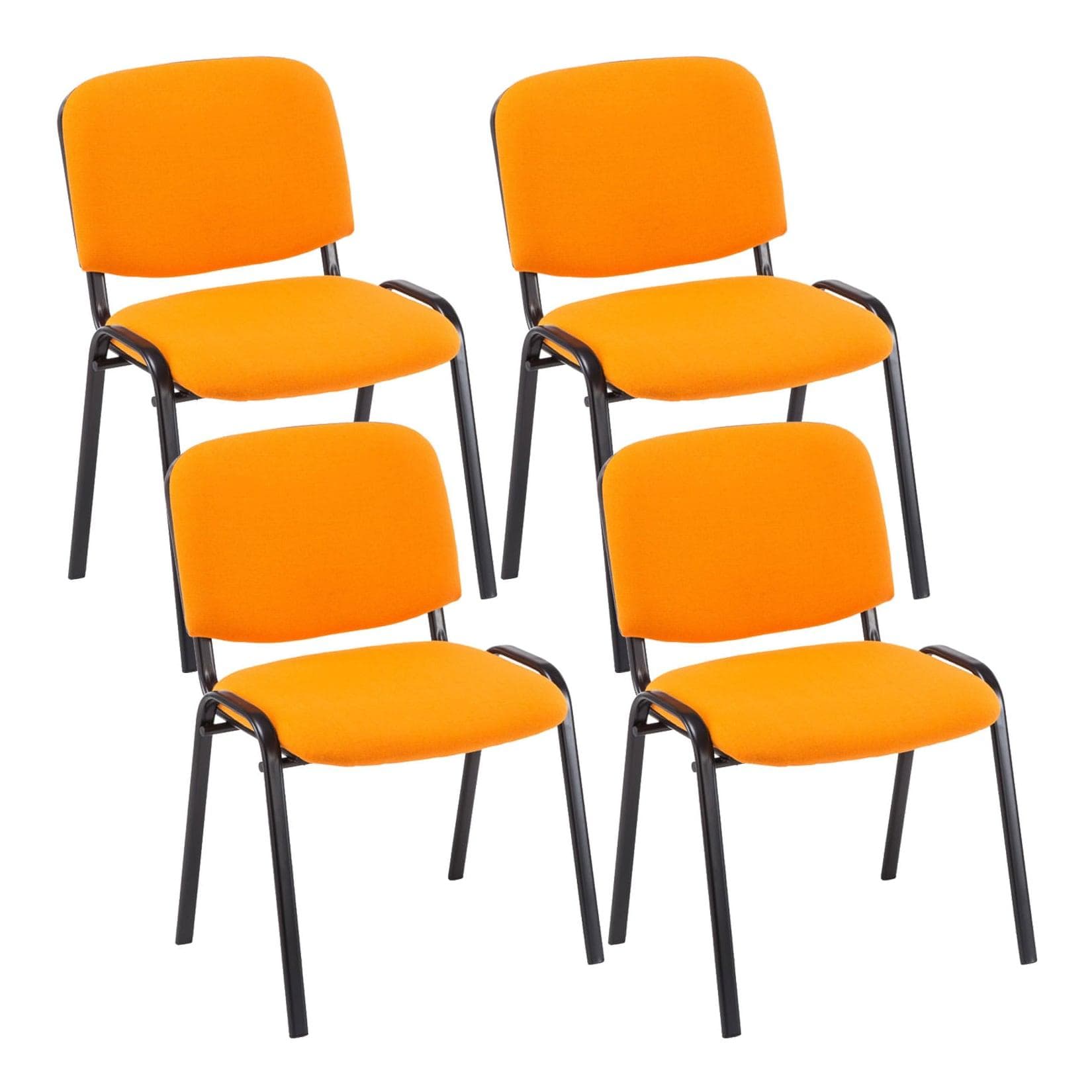 CLP Besucherstuhl Ken Stoff 4er Set Orange Stapelbar