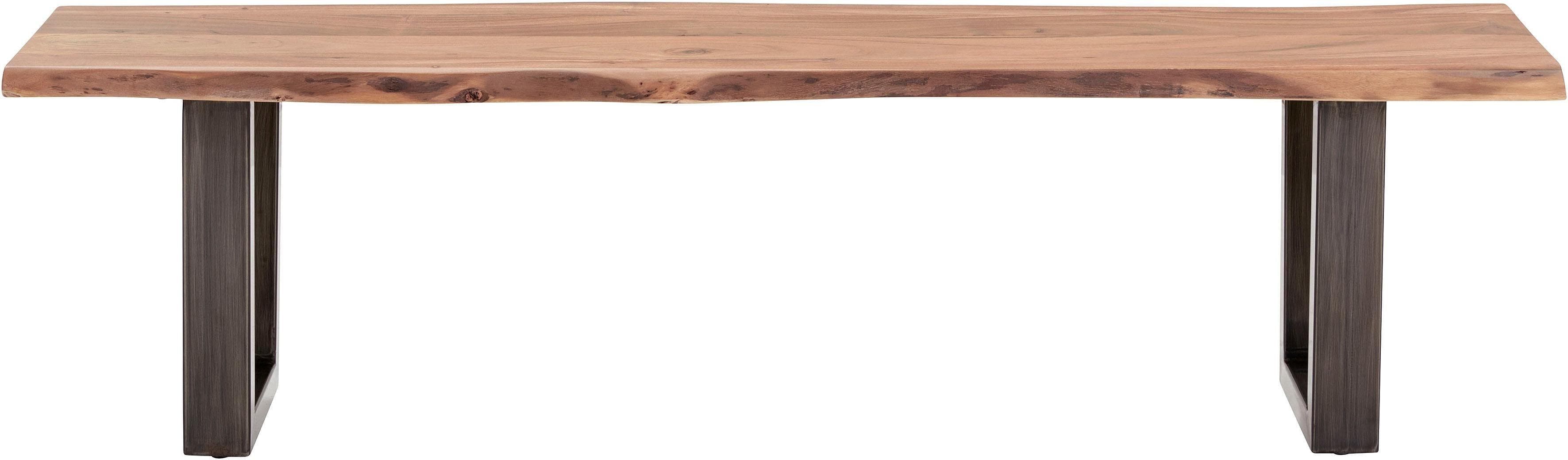 Sitzbank Calabria aus massiver Akazie und Metall