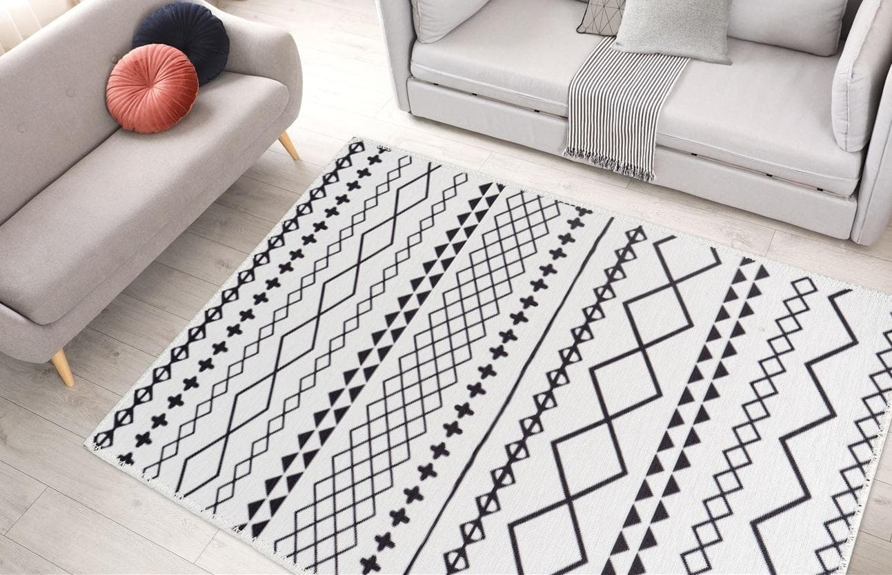 Arte Espina Maya 400 Teppich Schwarz-Weiß Skandinavisches Design