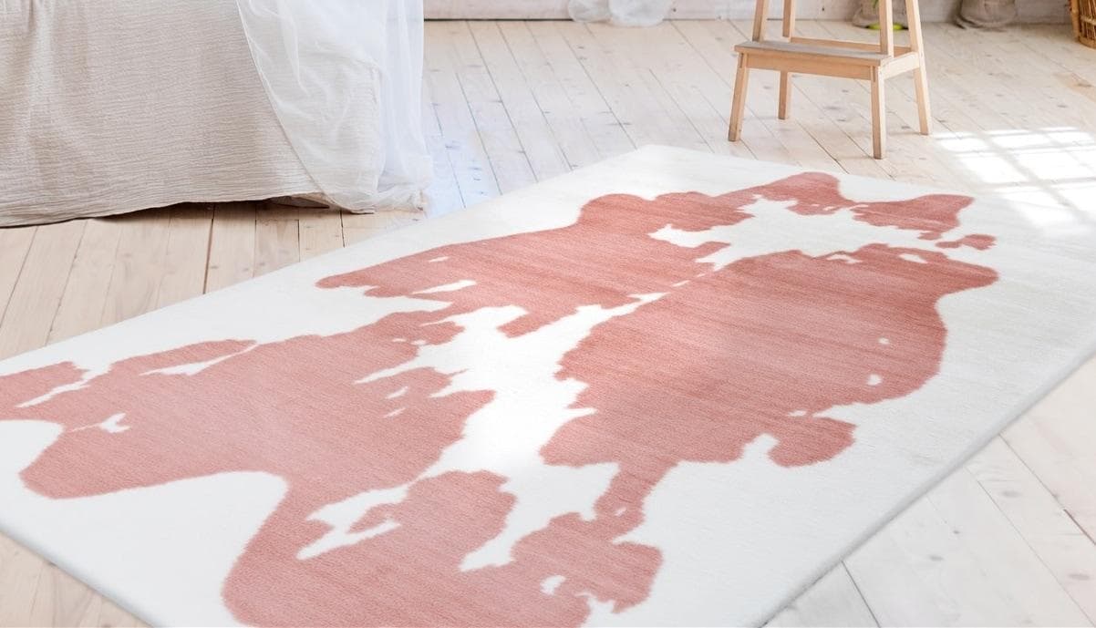 Calo-deluxe Hochflor-Teppich Vogesen 500 Rosa Weiß