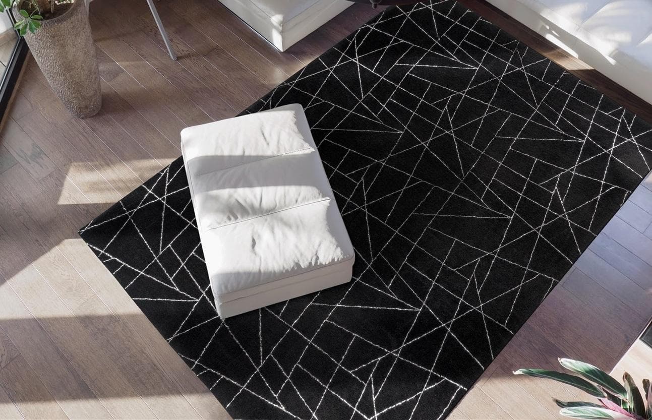 ME GUSTA Teppich Bijou 125 Schwarz Silber Glanz Effekt Hochflor