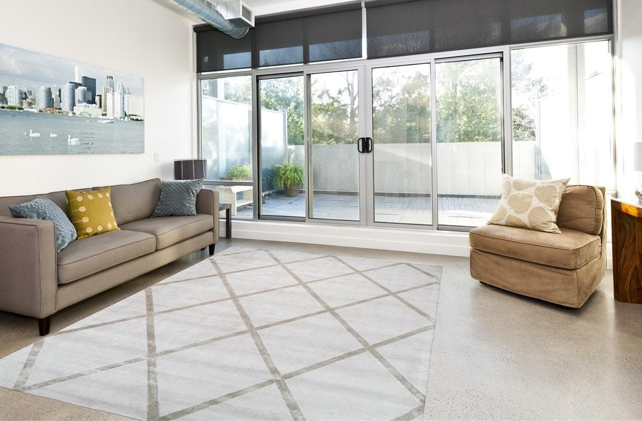 Eleganter Retro-Teppich in Beige, Creme und Taupe