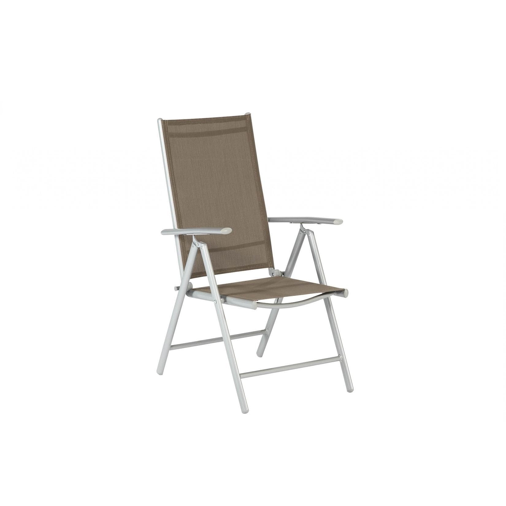 Merxx Klappsessel Amalfi Grau Aluminium Hochlehner Gartenstuhl
