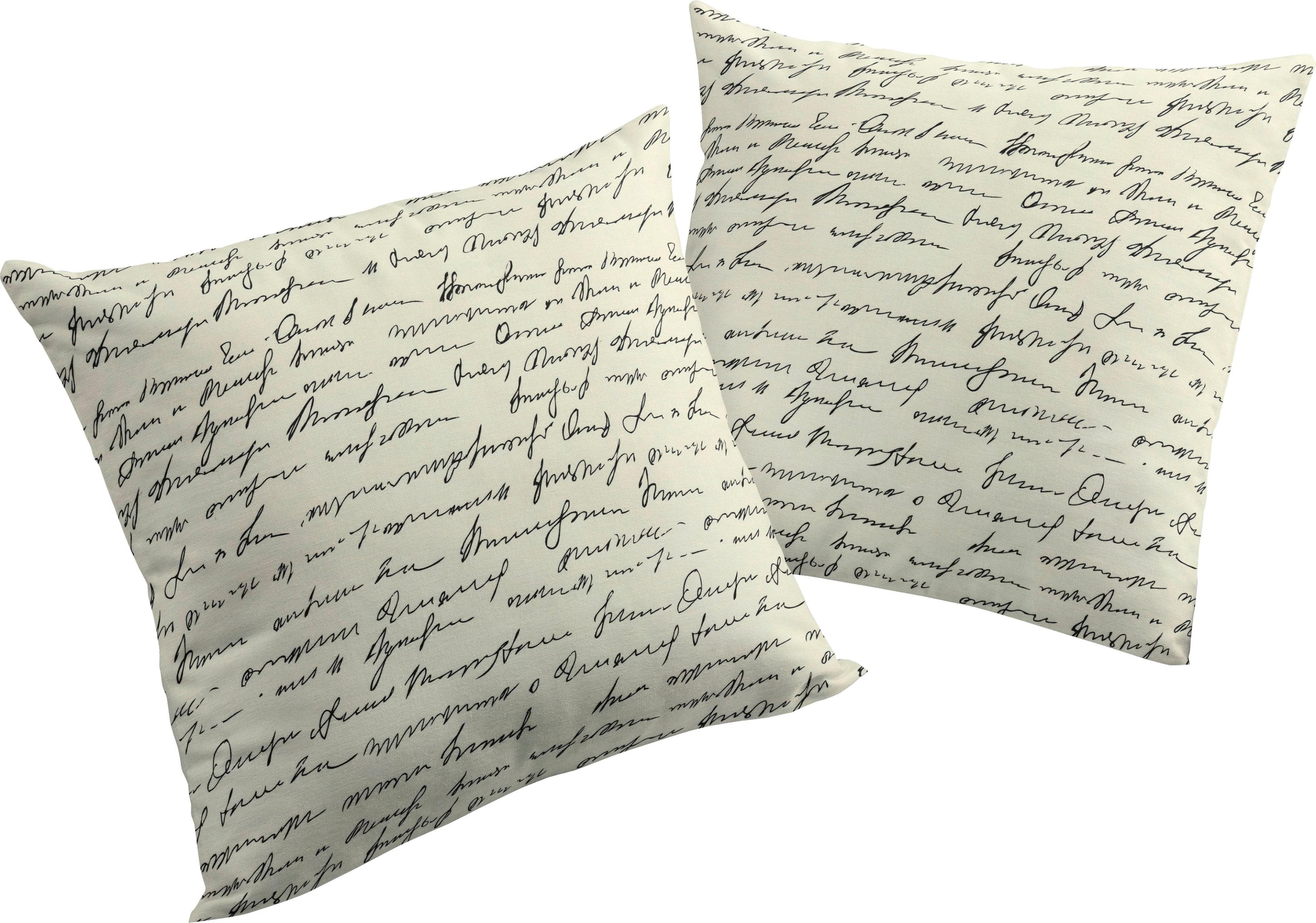 ADAM Kissenhülle Scribble Beige Bunt Leinen Bio-Baumwolle