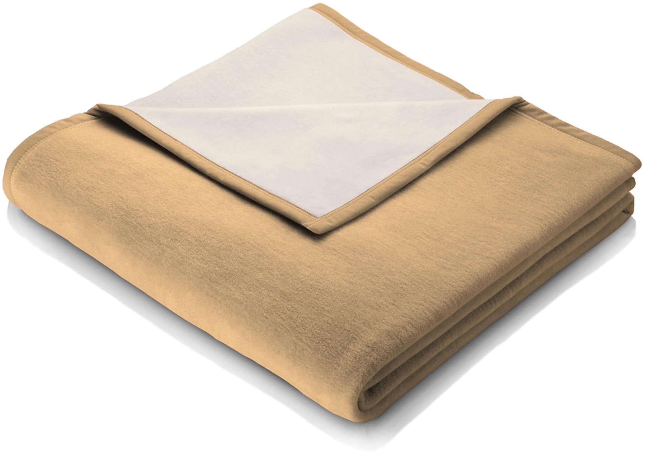 BIEDERLACK EXKLUSIV Doubleface Wohndecke braun/beige Velourband