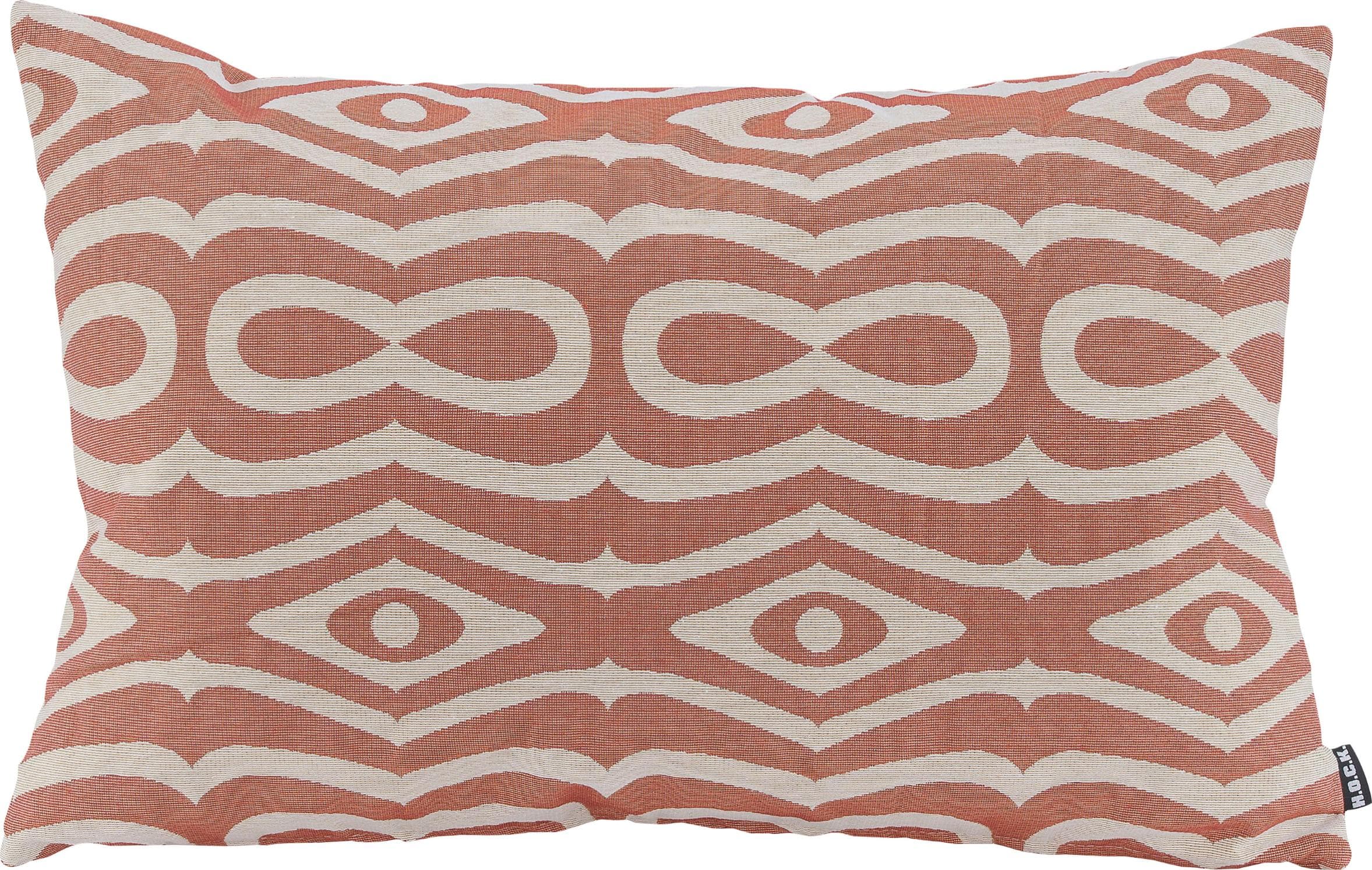 H.O.C.K. Dekokissen Ruby Orange Gemustert Mit Füllung
