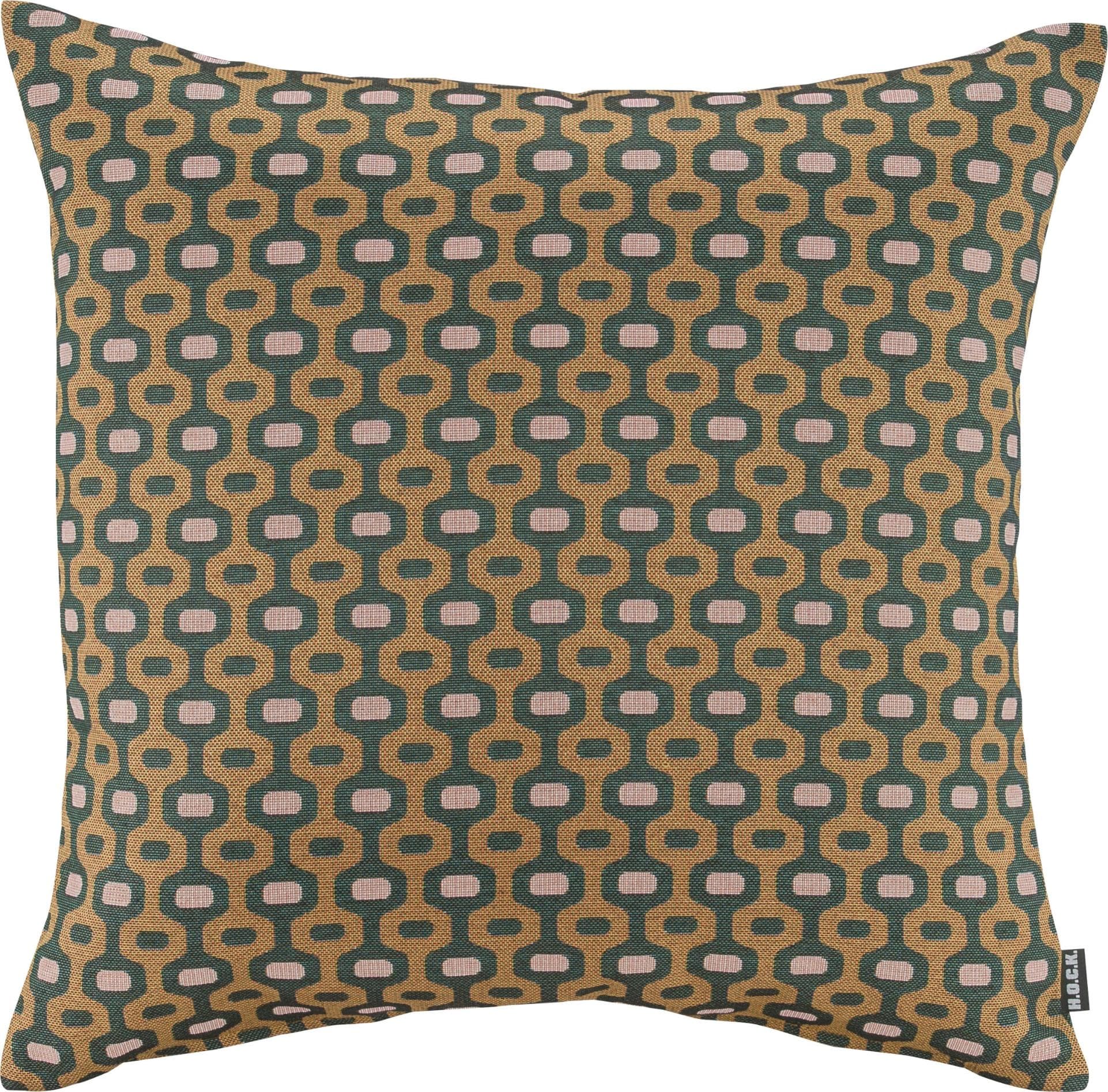 H.O.C.K. Dekokissen Sami Dunkelgrün Gelbgrün Baumwolle Polyester
