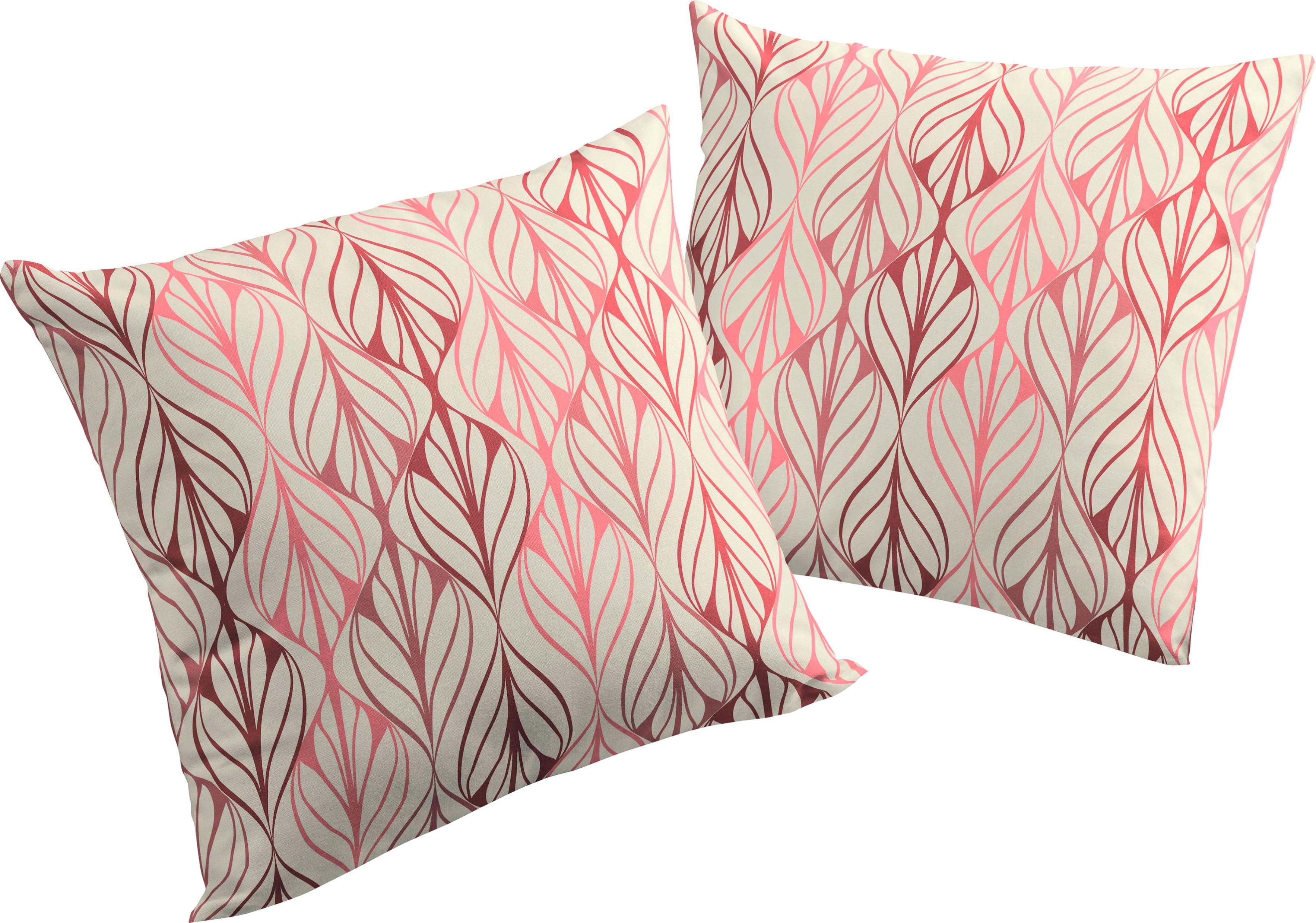 ADAM Kissenhülle Wave Rosa/Rot Leinen Bio-Baumwolle