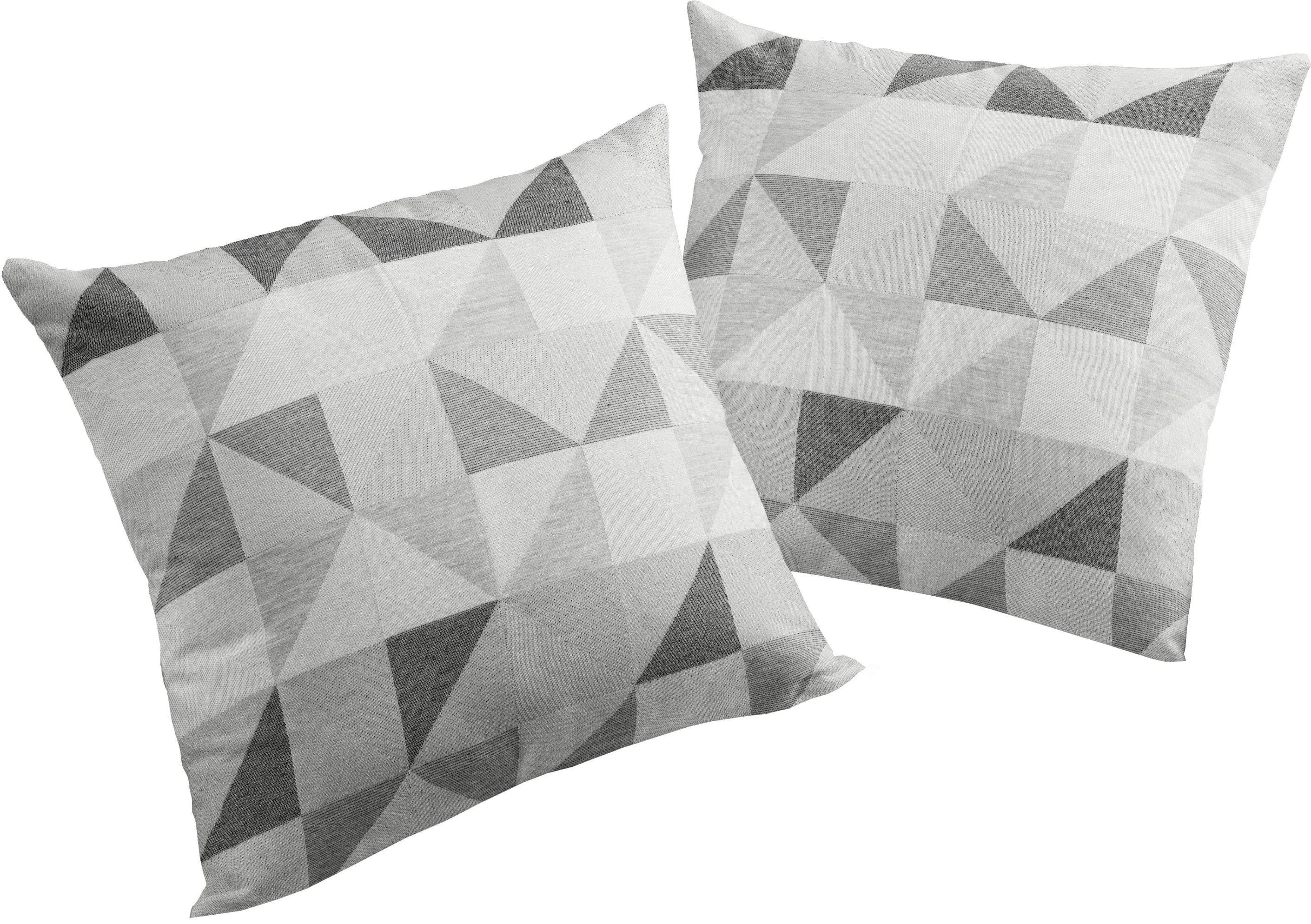 Dekokissen WIRTH "Berlare" Grau 40x60 cm Polyester-Baumwolle 2er Pack