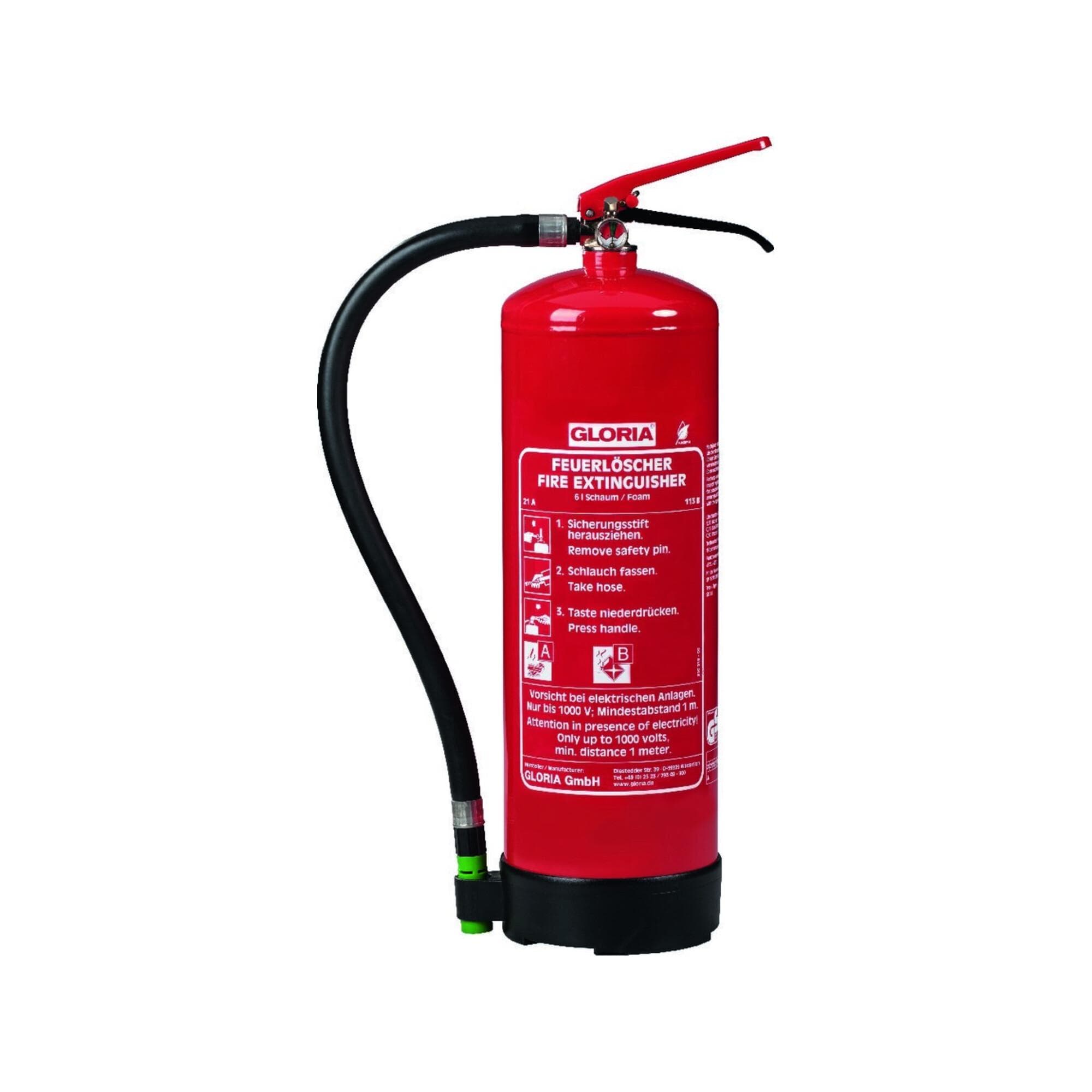 GLORIA Dauerdruckpulverlöscher 9 Liter SDE 9 Fluorfrei Brandklasse A&B