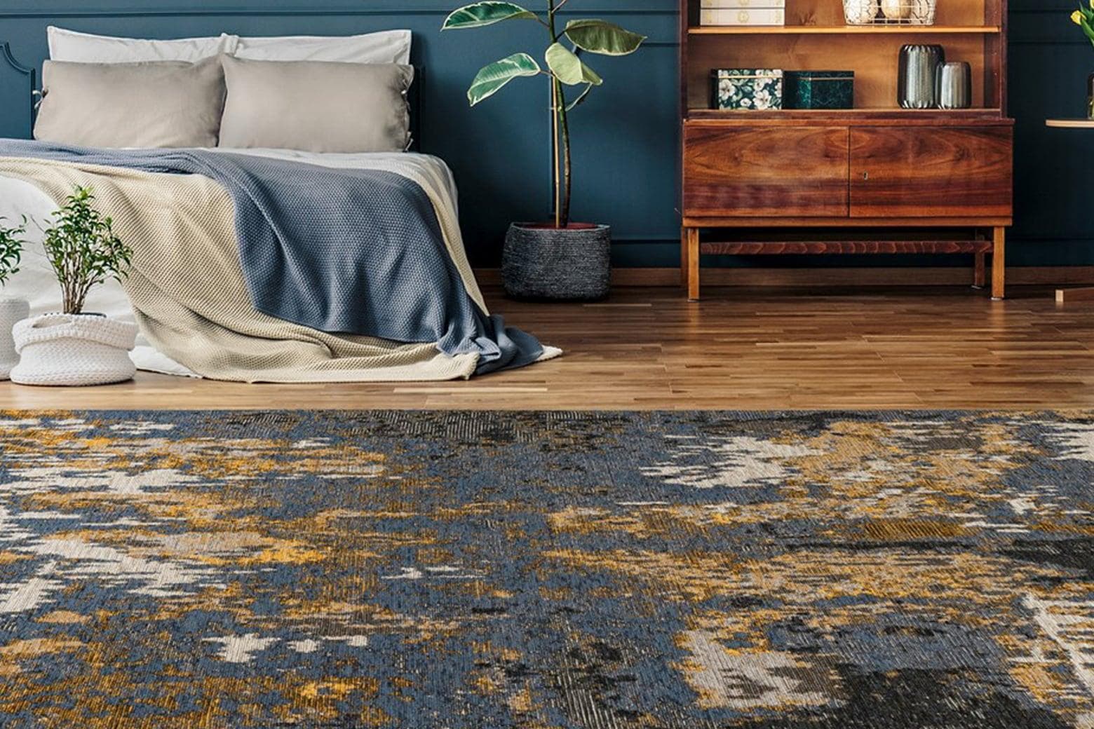 PADIRO Primavera 525 Flachflorteppich Grau Blau