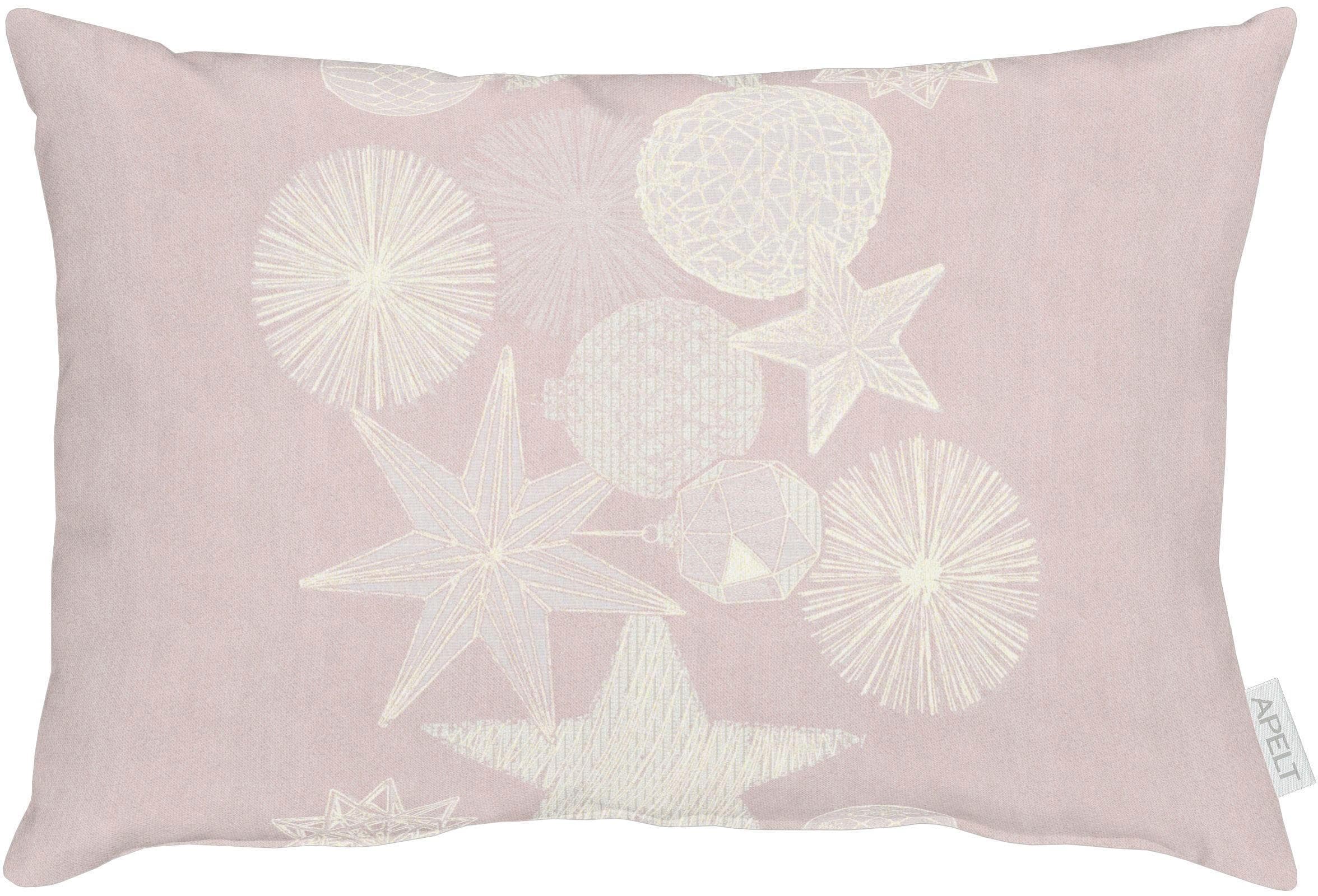 APELT Weihnachts-Dekokissen mit Glanzgarnen - Jacquard-Design