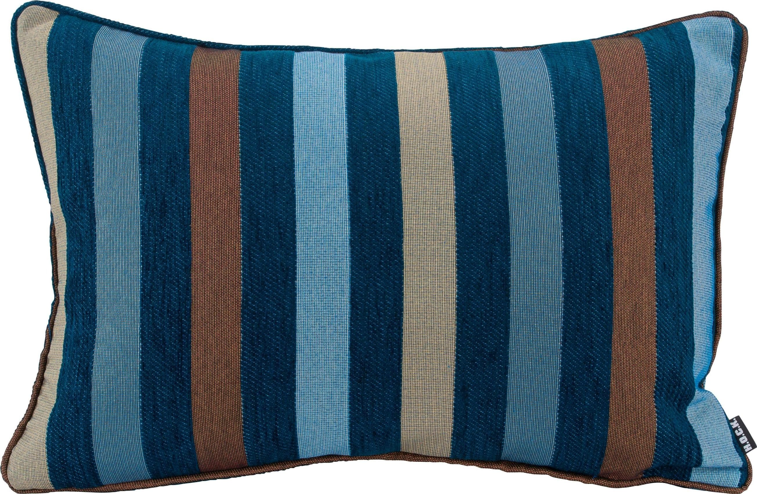 H.O.C.K. Dekokissen Karoo Blau Gestreift Mit Füllung