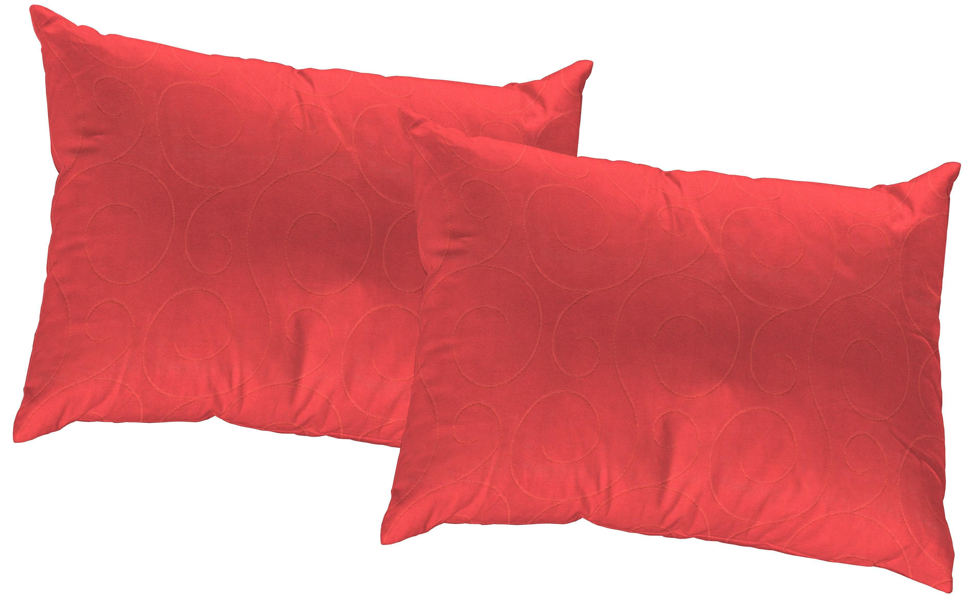 Dekokissen WIRTH Gr. 3 Rot Unifarben 40x60 cm Kunstfaser 2er Pack