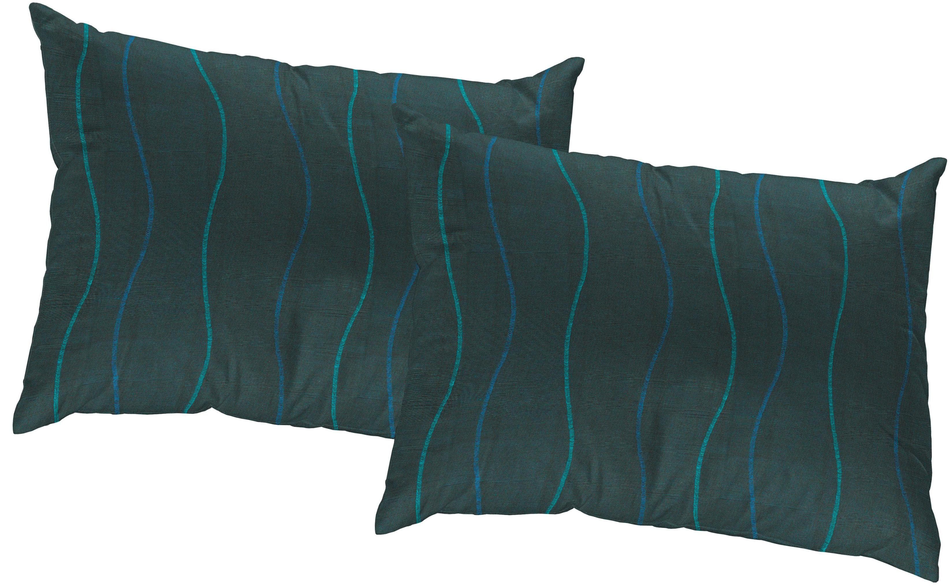 WIRTH Dekokissen Sepino Gr. 3 Blau Gemustert 40x60cm Polyester Baumwolle 2er Packung