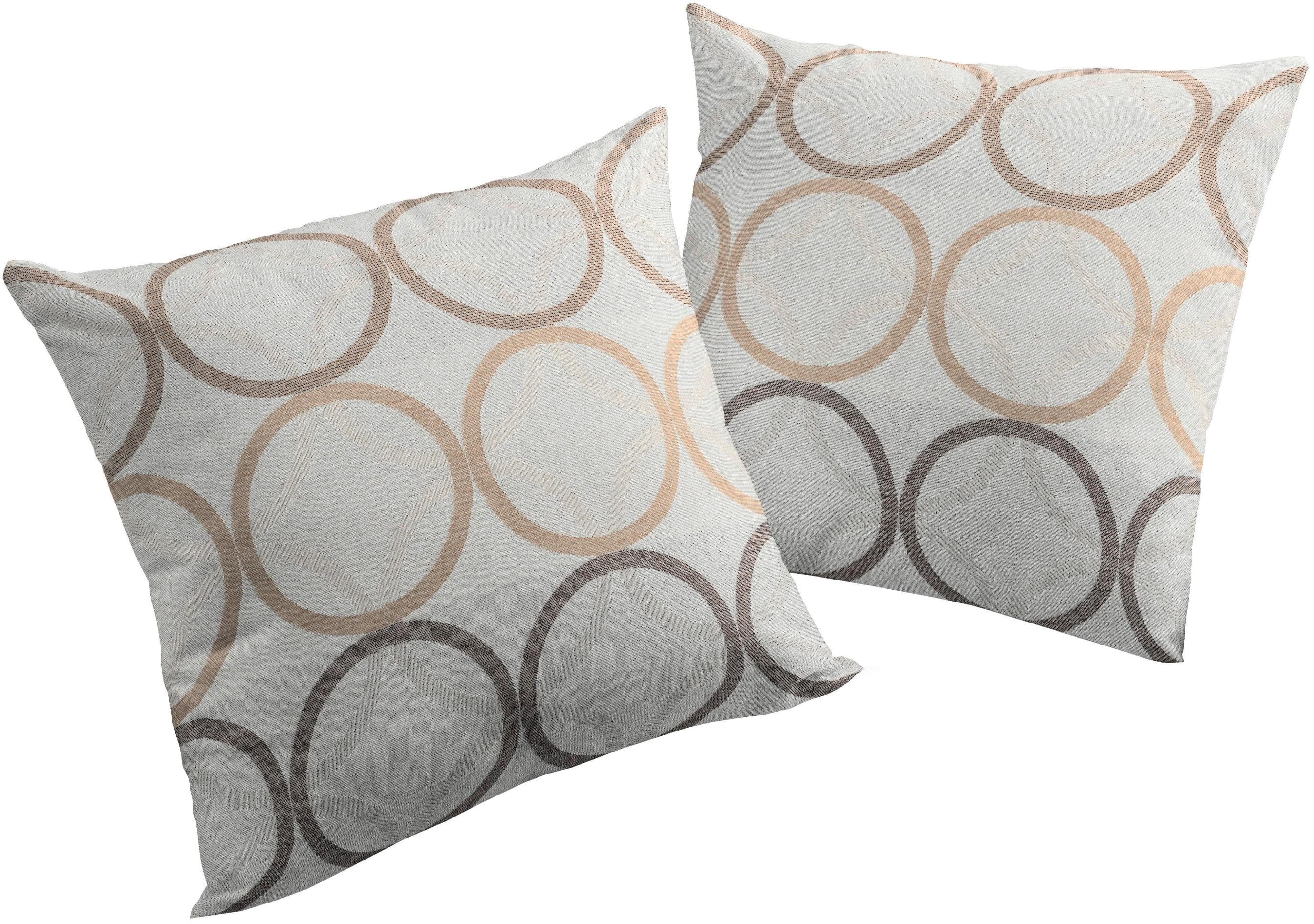Dekokissen WIRTH "Zirbello" Braun Kreise 40x60 cm Polyester-Baumwolle