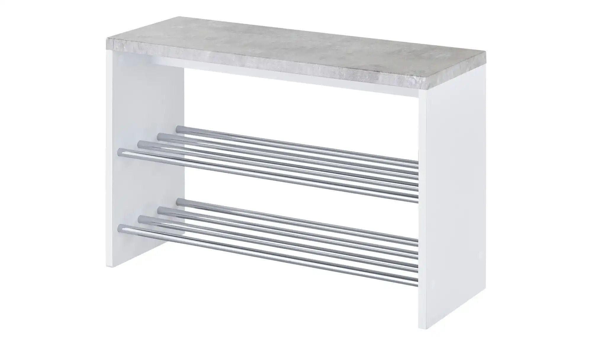 HAKU Sitzbank Martin Betonoptik-Weiß-Chrom