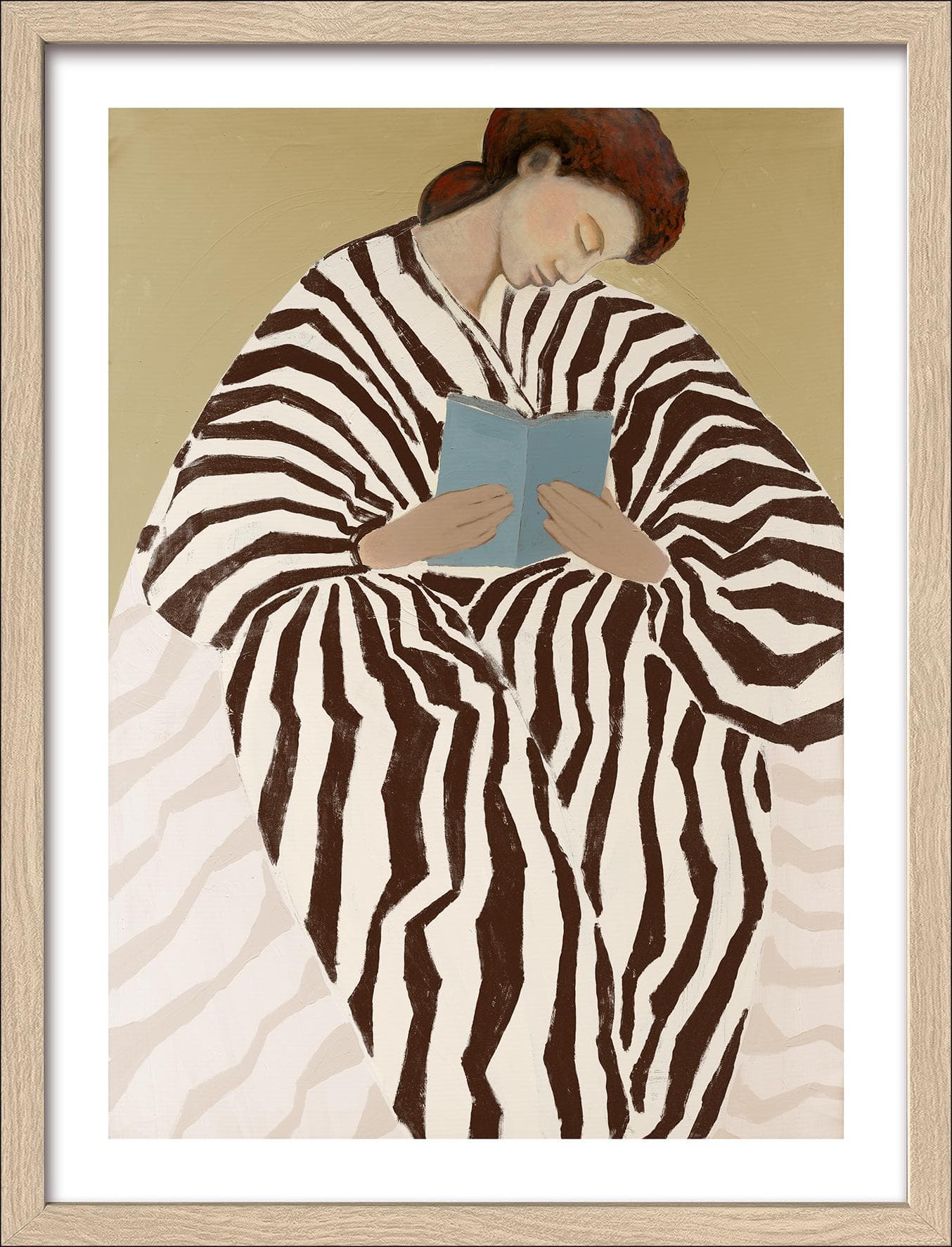 Gerahmtes Bild STRIPED WOMAN II Mehrfarbig Kunstdruck