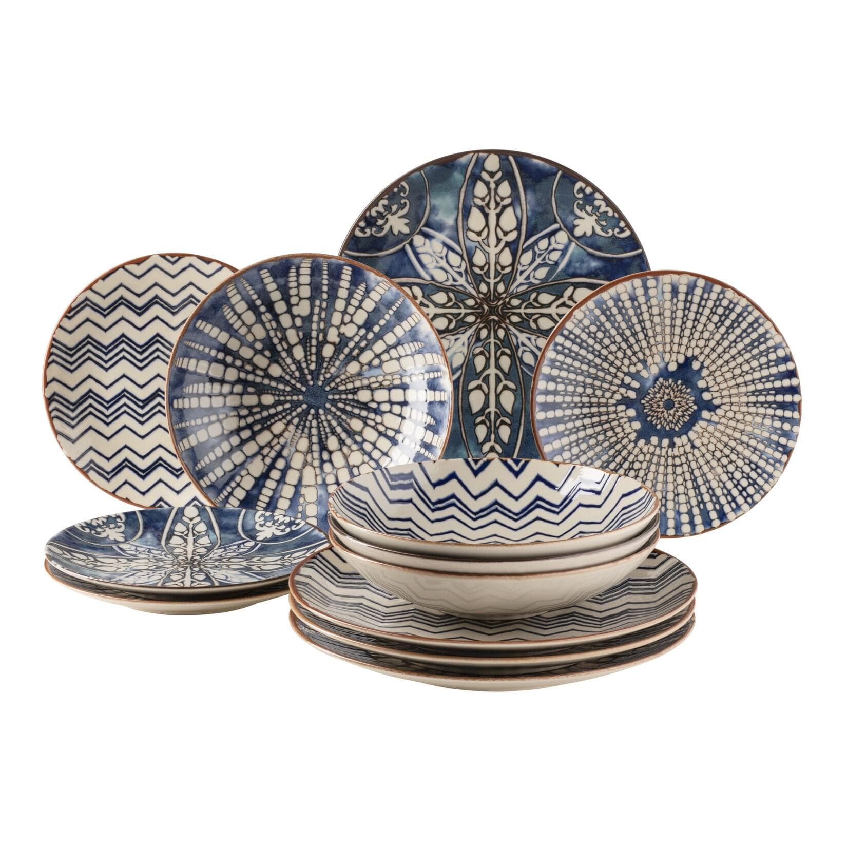 Mäser Teller-Set Iberico Blue Blau/Weiß 12-teilig