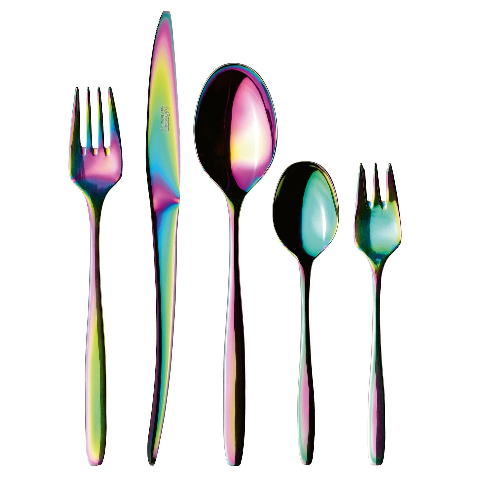 Mäser Besteck-Set, Edelstahl Nigran Mehrfarbig