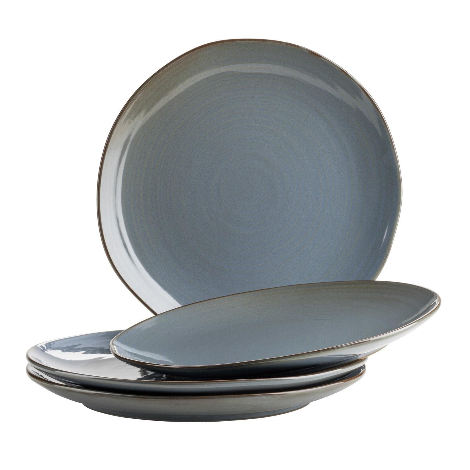 MÄSER Nottingham Teller-Set 4-tlg. Blau Grau Keramik