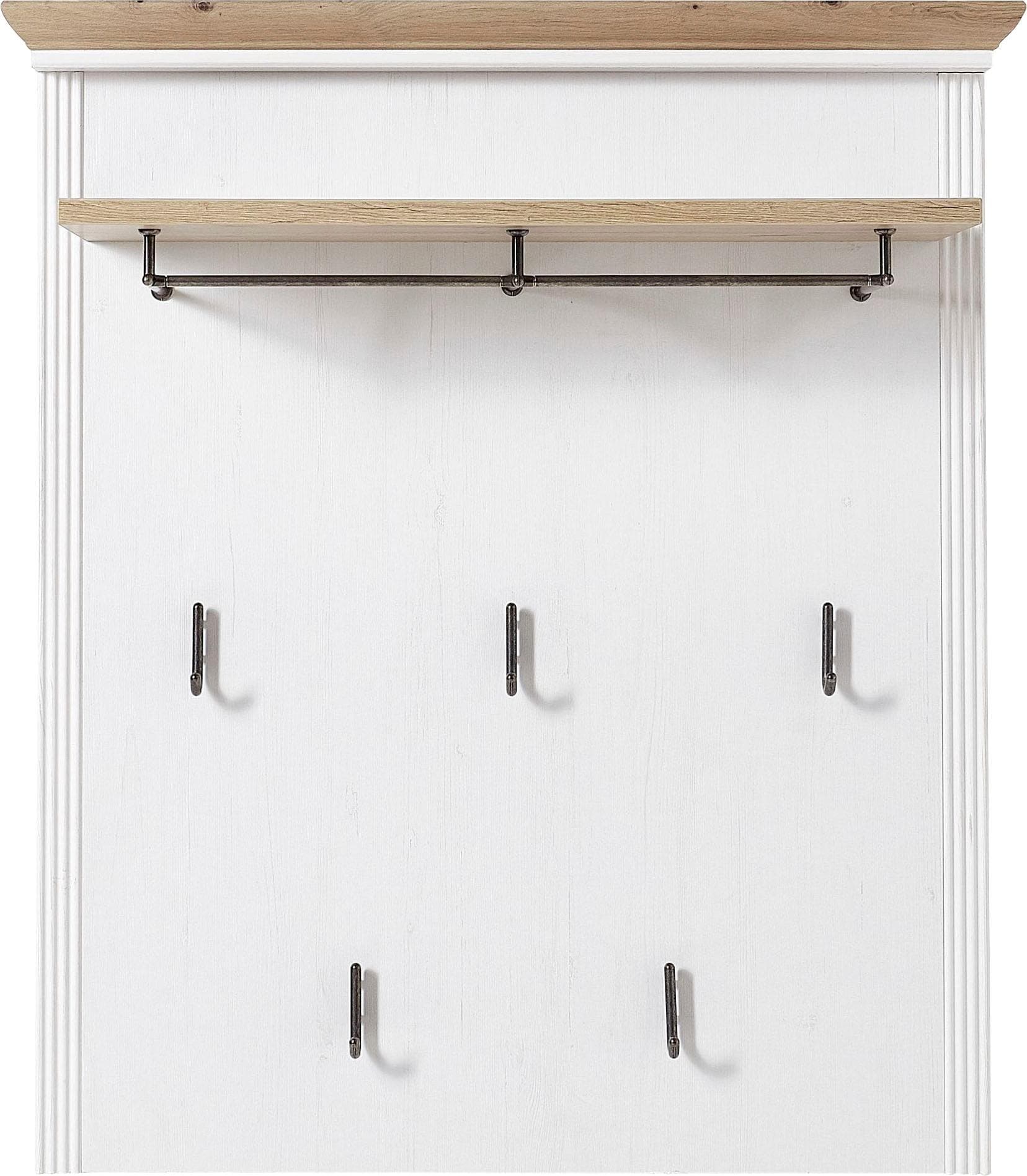 Innostyle Garderobenpaneel Jasmin Braun Holzwerkstoff mit Haken und Stange