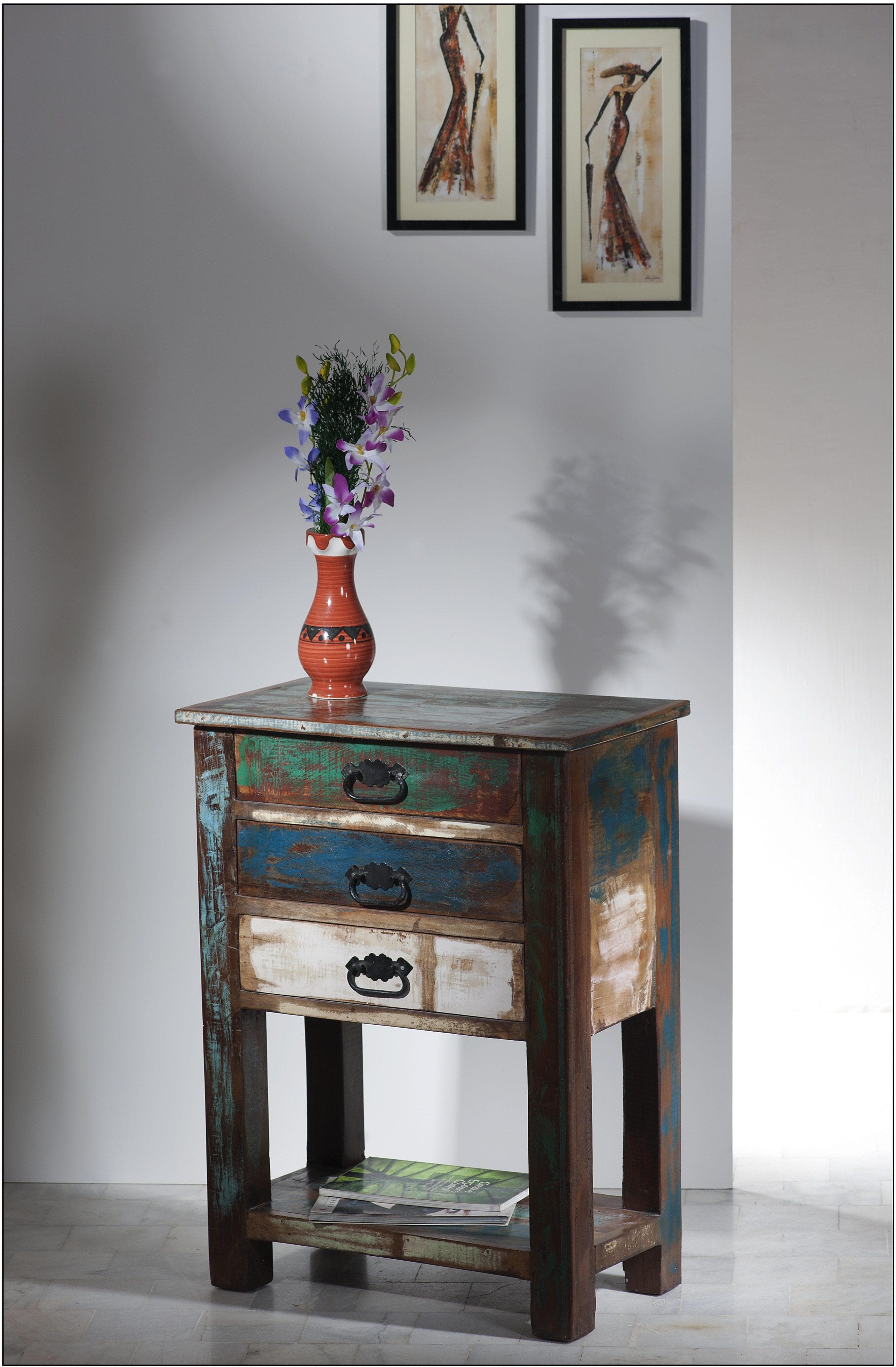 SIT Telefontisch Riverboat Shabby Chic Vintage Bunt