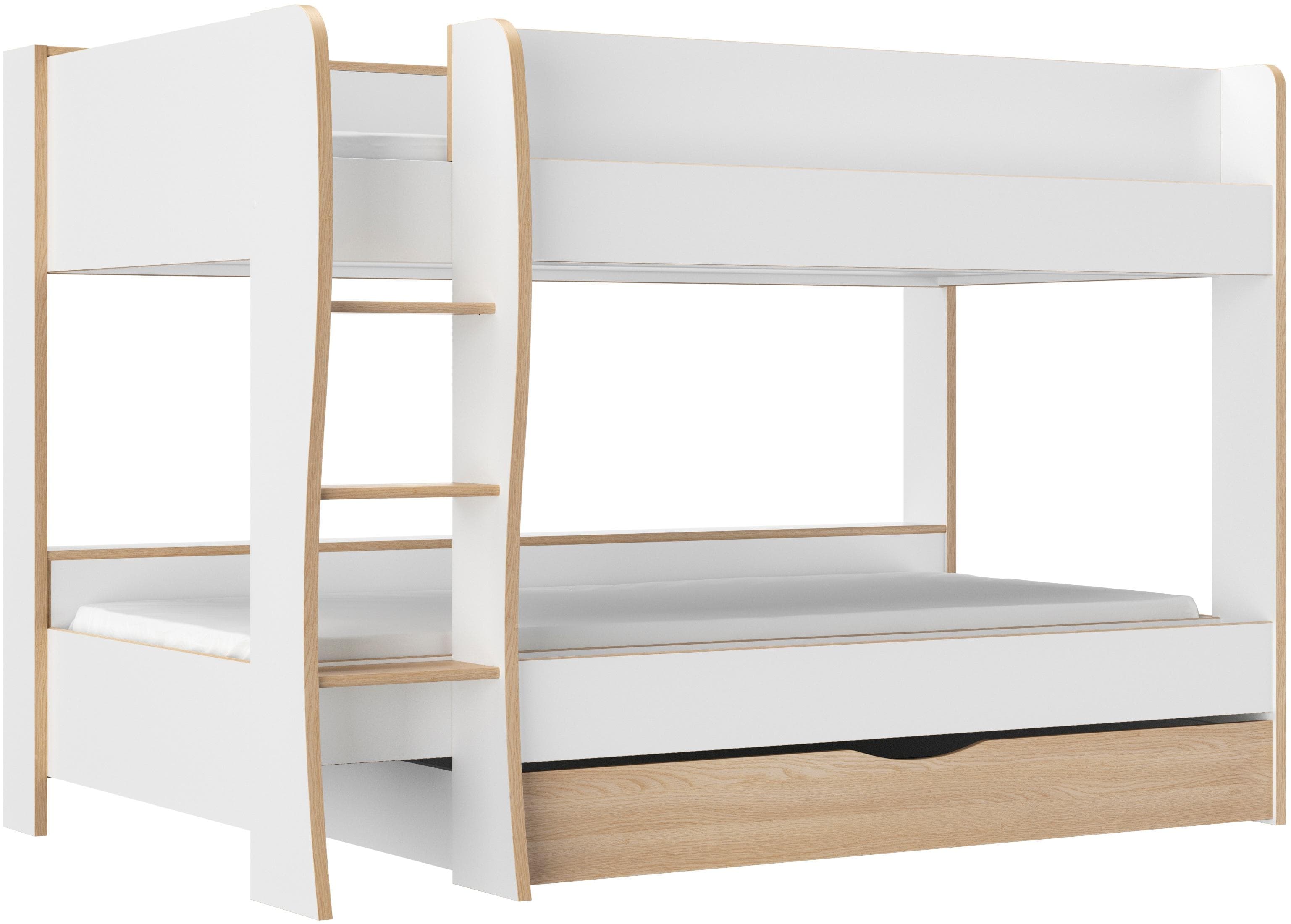 GAMI ROOMY Kinderbett Hochbett Weiß mit Stauraum