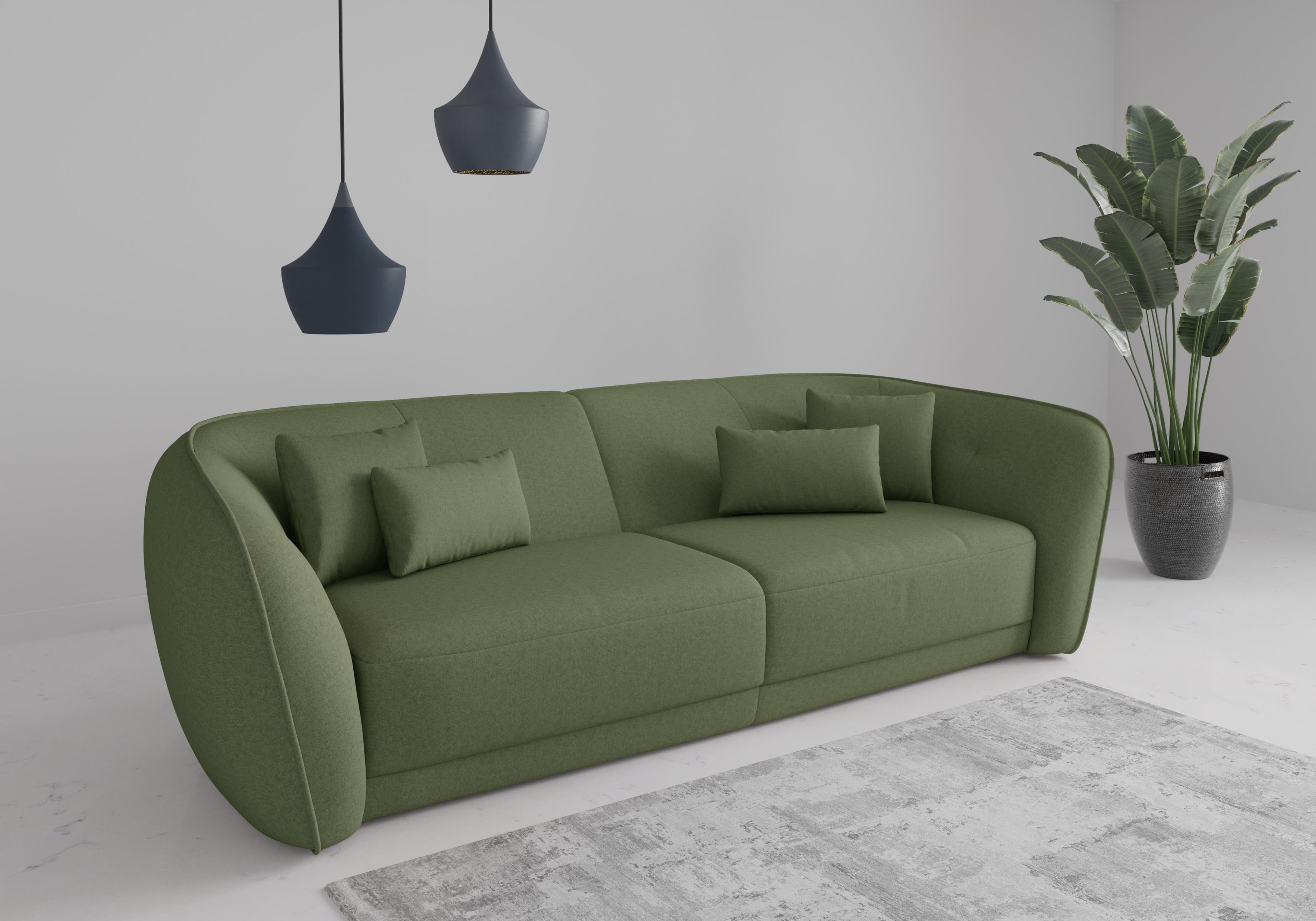 SIT & MORE Big-Sofa Neapel Olivgrün 4-Sitzer