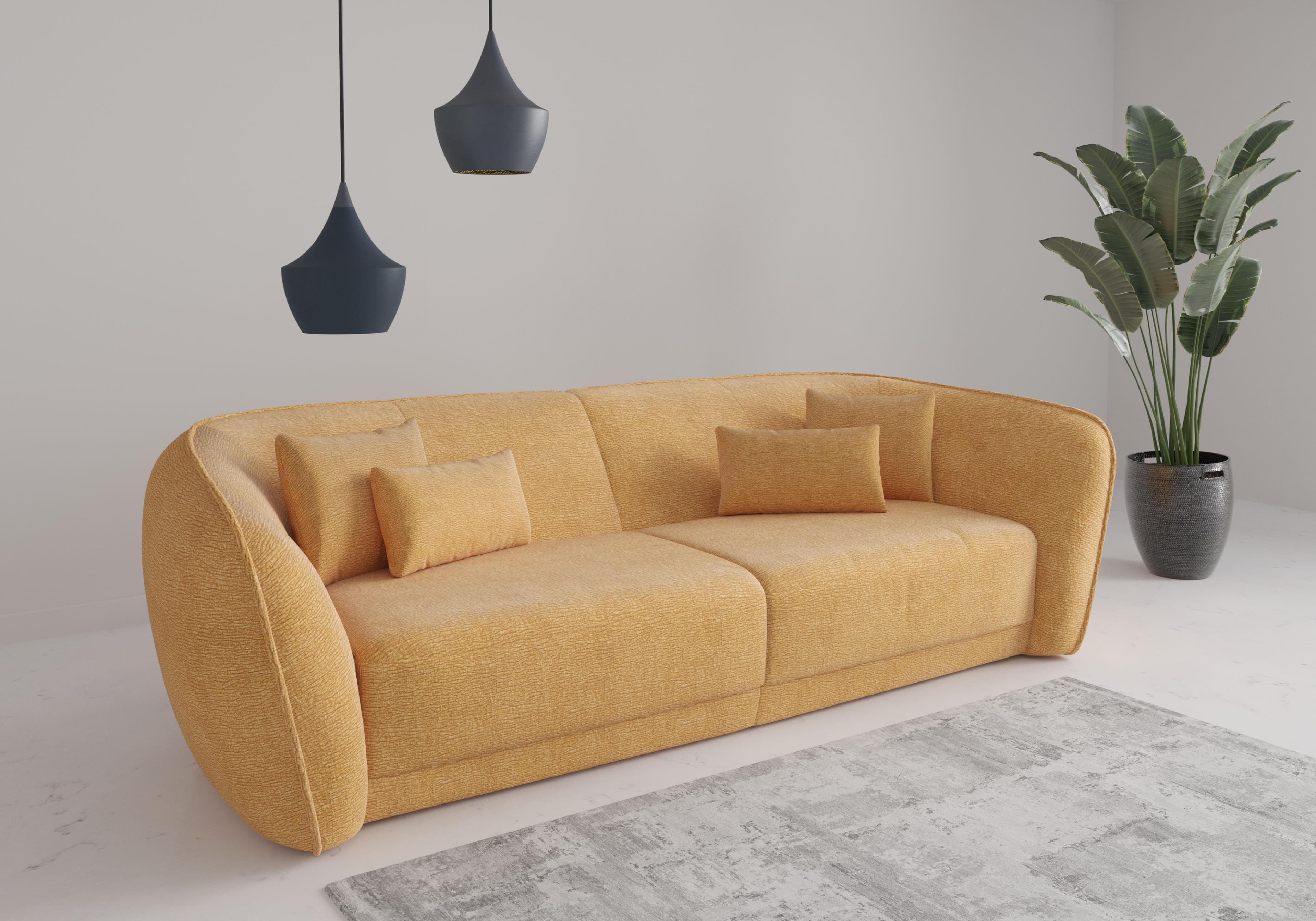 Big-Sofa SIT & MORE Neapel Gelb 4-Sitzer Polyester