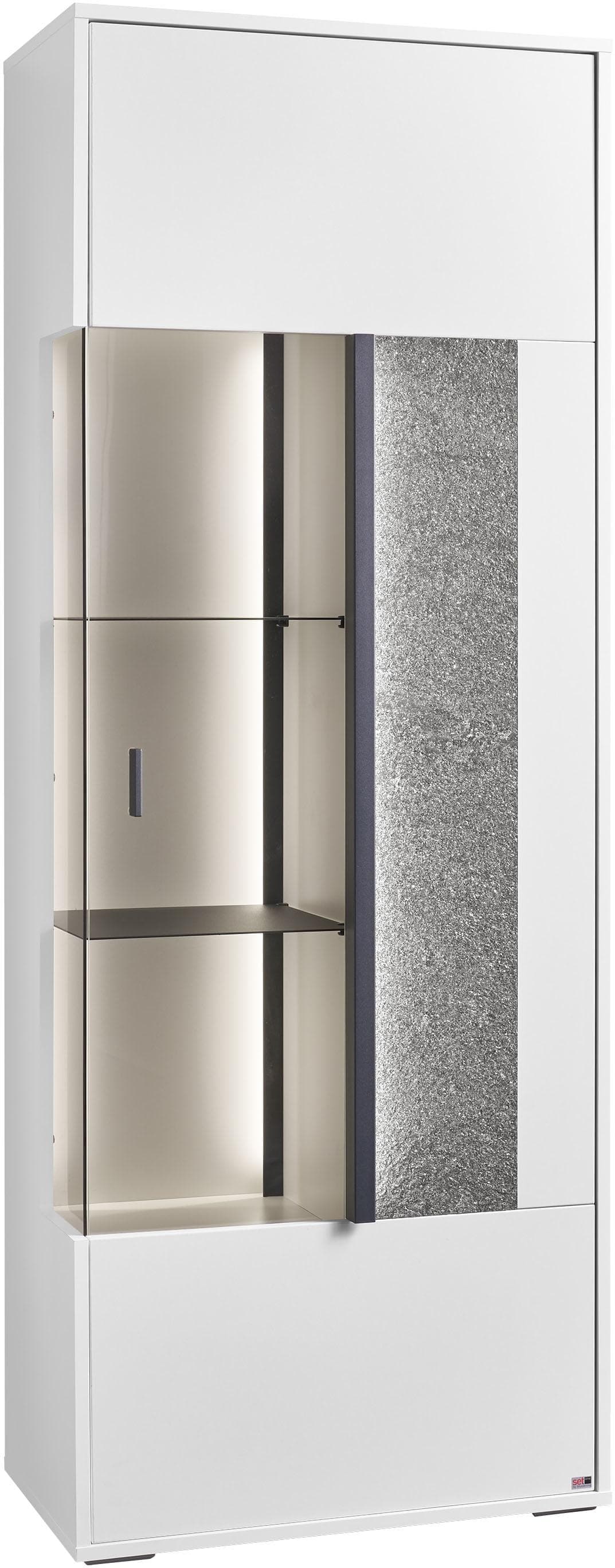 SET ONE BY MUSTERRING Vitrine Deltona Weiß mit LED-Beleuchtung