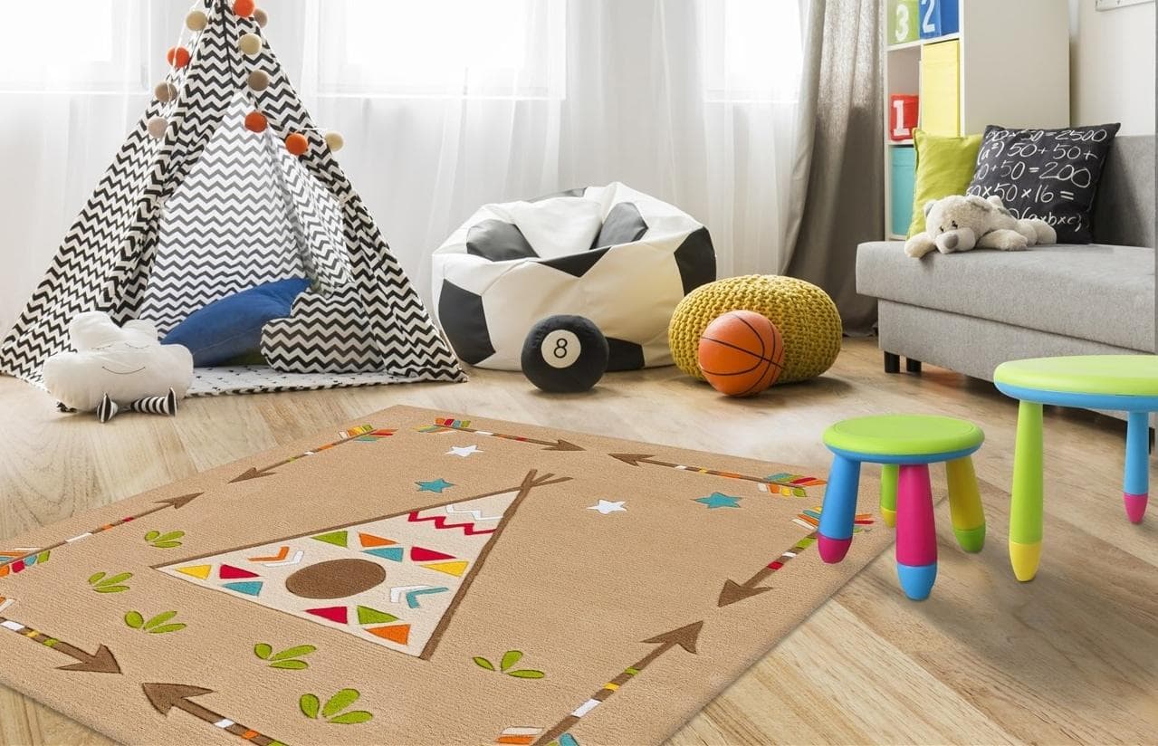 Arte Espina Spirit Glowy 3142 Bunter Kinderteppich mit Leuchtgarn